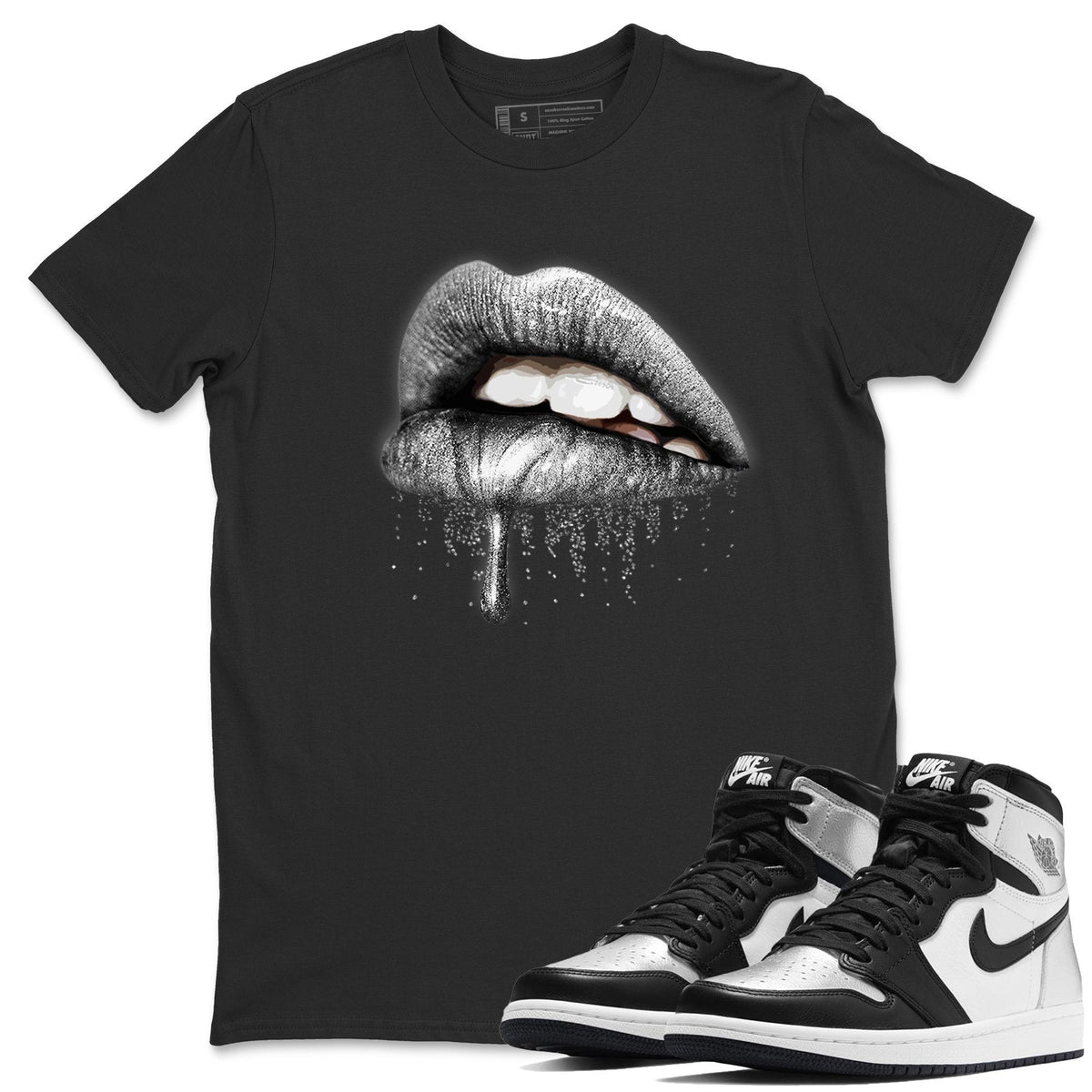 Jordan 1 Silver Toe Shirt To Match Jordans Dripping Lips Sneaker Tees Jordan 1 Silver Toe Drip Gear Zone Sneaker Matching Clothing Unisex Shirts