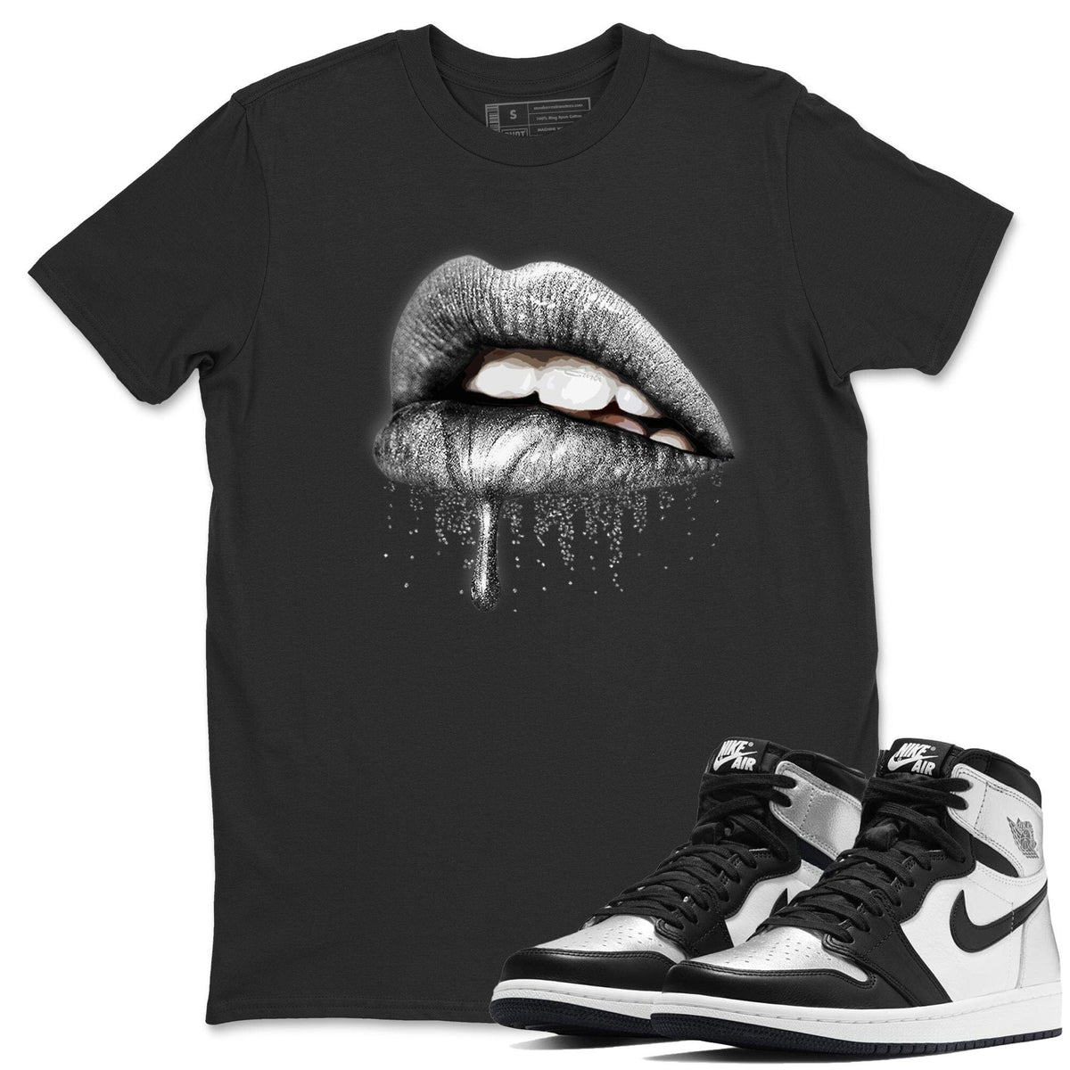 Jordan 1 Silver Toe Shirt To Match Jordans Dripping Lips Sneaker Tees Jordan 1 Silver Toe Drip Gear Zone Sneaker Matching Clothing Unisex Shirts