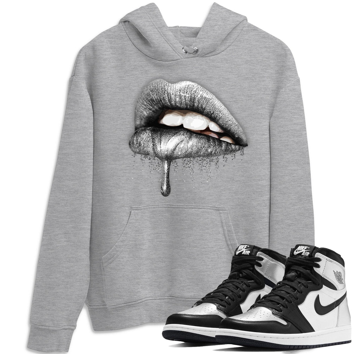 Jordan 1 Silver Toe Shirt To Match Jordans Dripping Lips Sneaker Tees Jordan 1 Silver Toe Drip Gear Zone Sneaker Matching Clothing Unisex Shirts