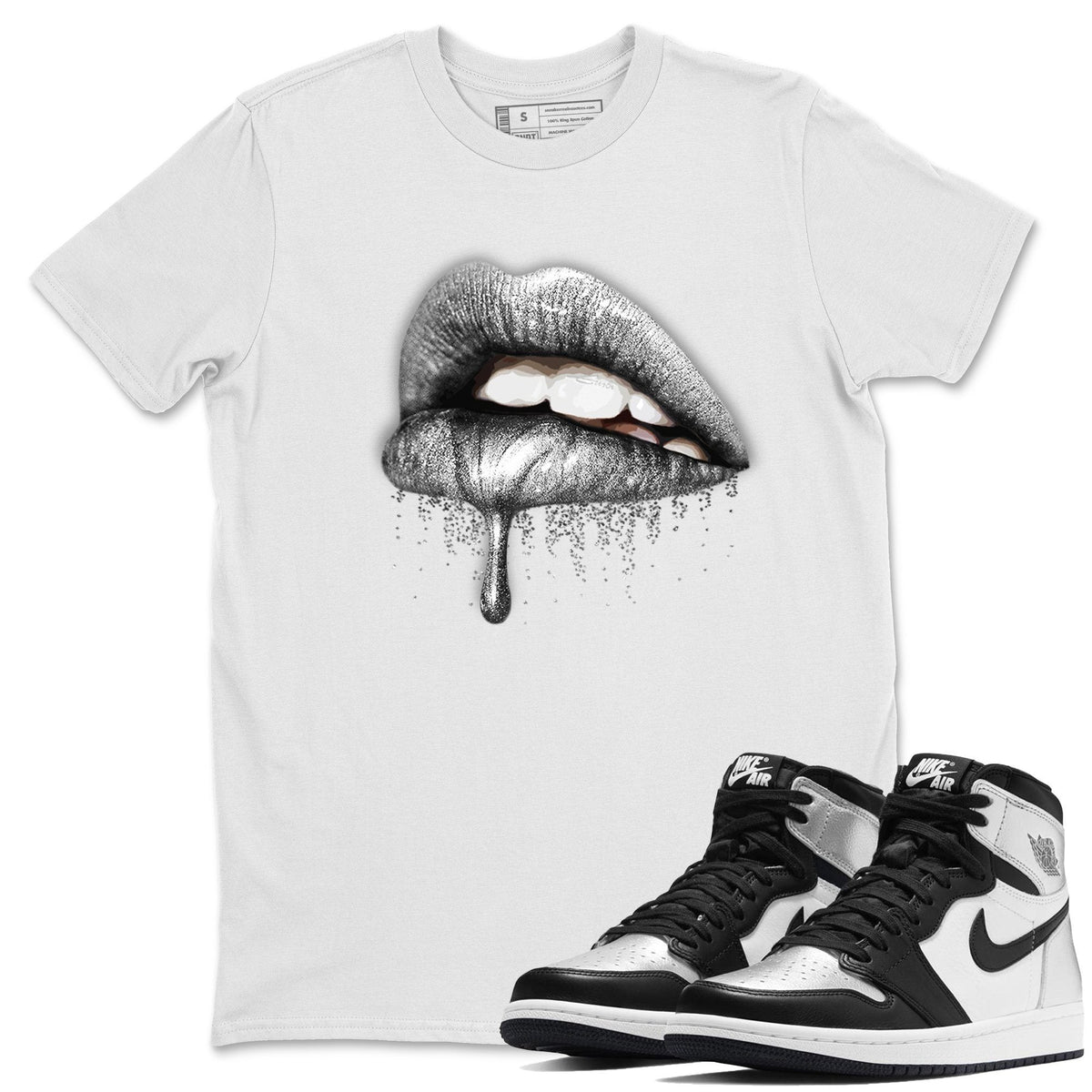Jordan 1 Silver Toe Shirt To Match Jordans Dripping Lips Sneaker Tees Jordan 1 Silver Toe Drip Gear Zone Sneaker Matching Clothing Unisex Shirts