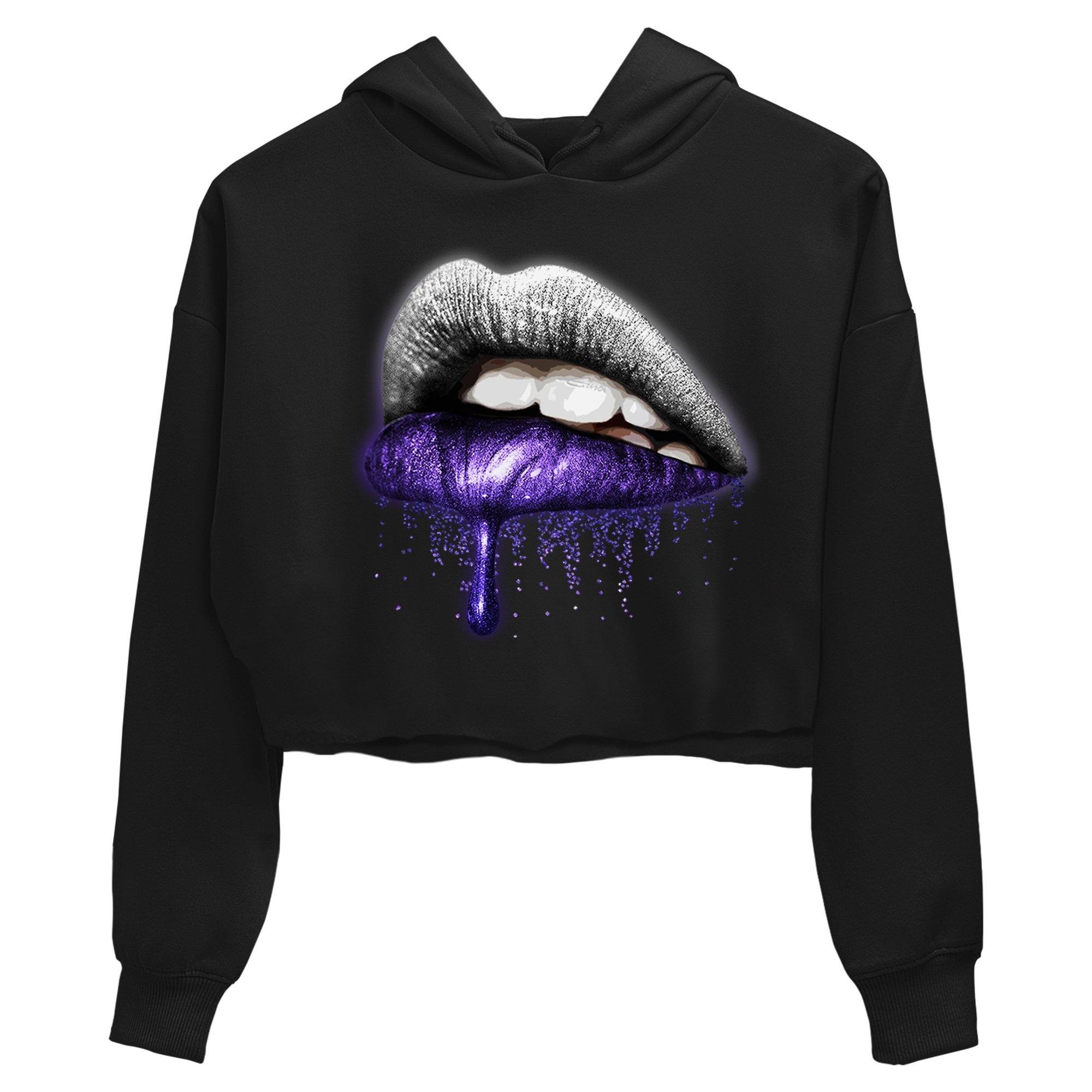 Jordan 1 WMNS Court Purple Sneaker Matching T-Shirt Dripping Lips Sneaker Tees Jordan 1 WMNS Court Purple Sneaker Release Tees Women's Shirts