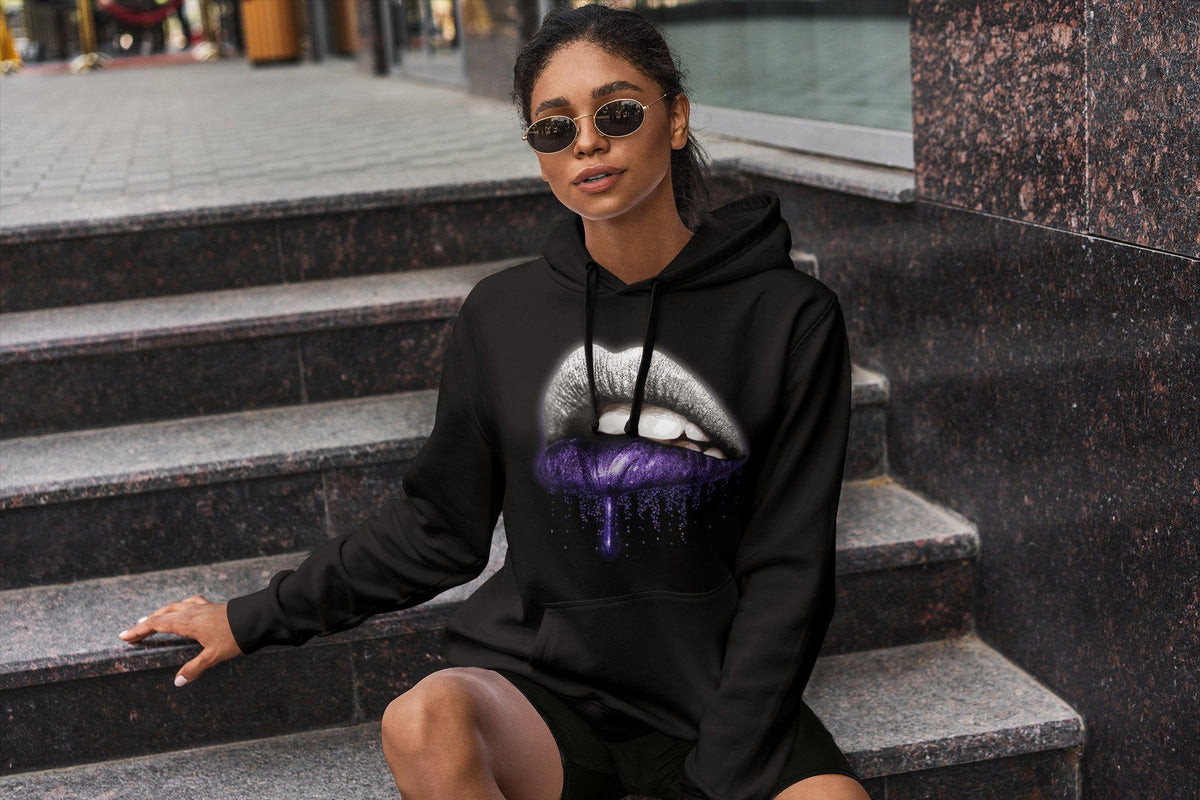 Jordan 1 WMNS Court Purple Shirt To Match Jordans Dripping Lips Sneaker Tees Jordan 1 WMNS Court Purple Drip Gear Zone Sneaker Matching Clothing Unisex Shirts