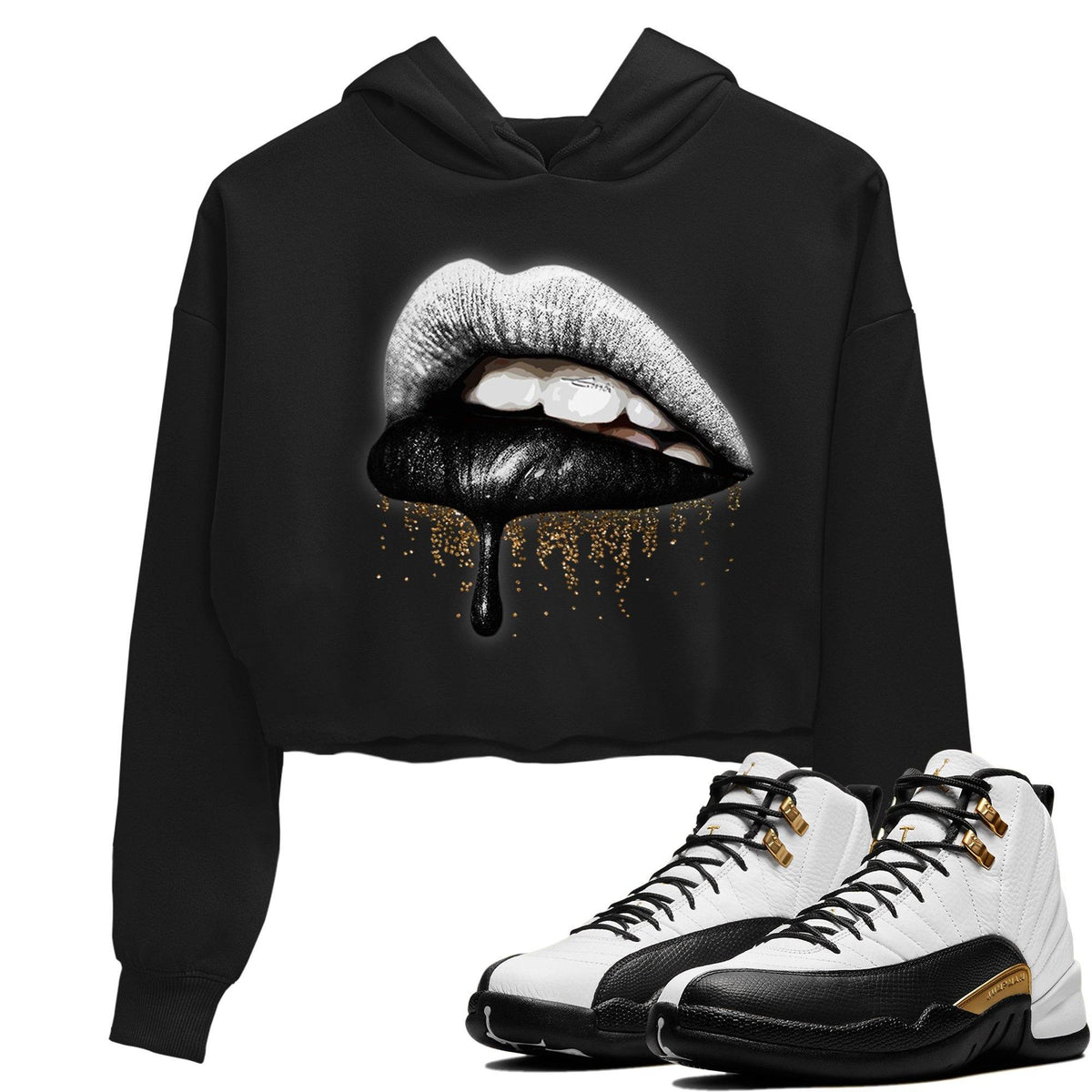 Jordan 12 Royalty Sneaker Matching T-Shirt Dripping Lips Sneaker Tees Jordan 12 Royalty Sneaker Release Tees Women's Shirts