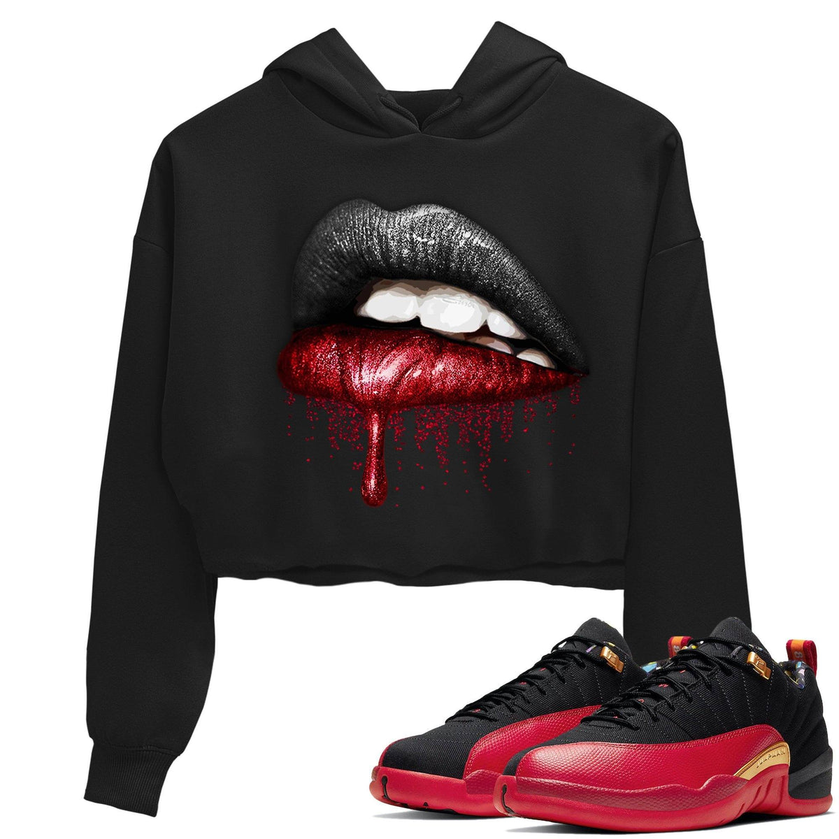 Jordan 12 Super Bowl Sneaker Matching T-Shirt Dripping Lips Sneaker Tees Jordan 12 Super Bowl Sneaker Release Tees Women's Shirts