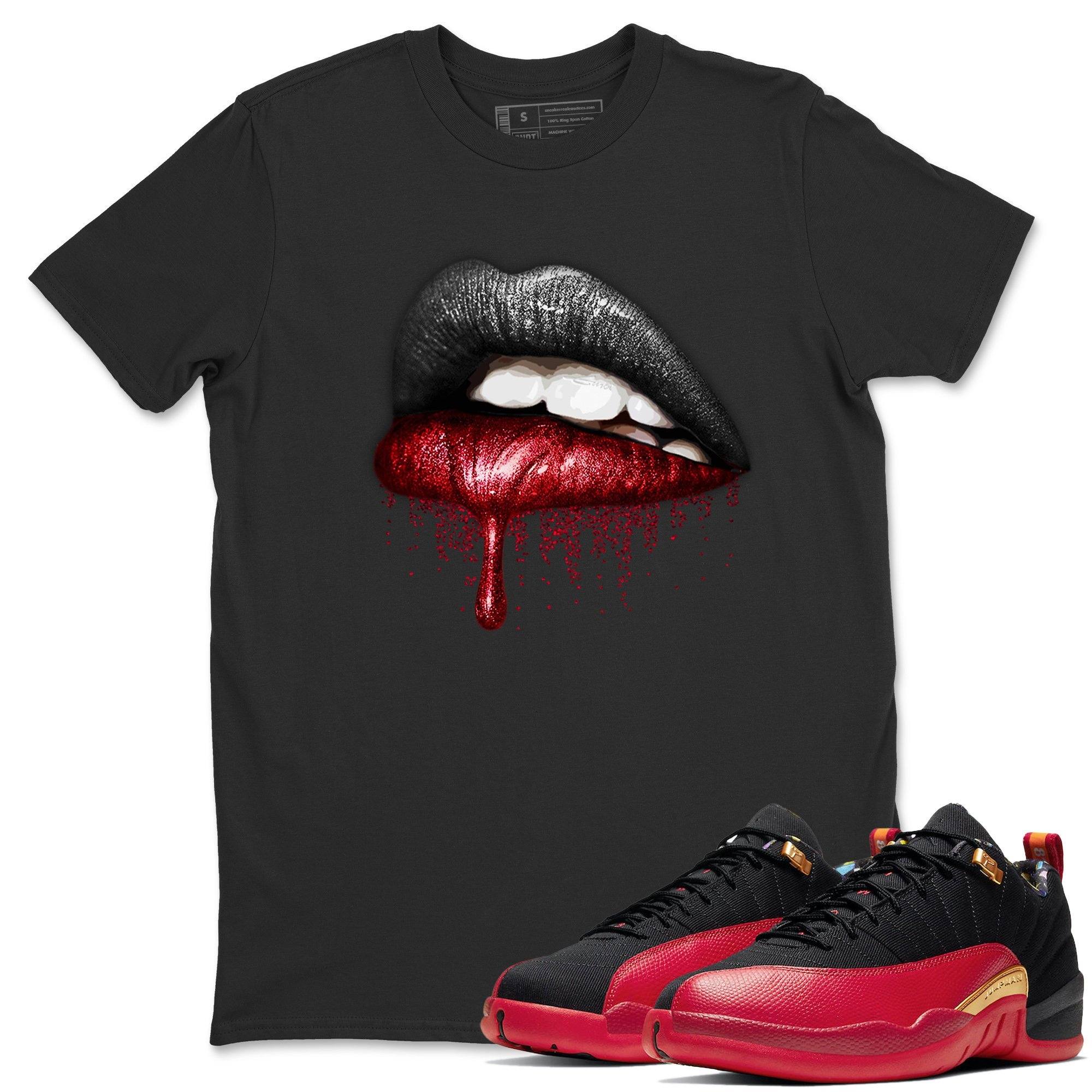 Jordan 12 Super Bowl Shirt To Match Jordans Dripping Lips Sneaker Tees Jordan 12 Super Bowl Drip Gear Zone Sneaker Matching Clothing Unisex Shirts