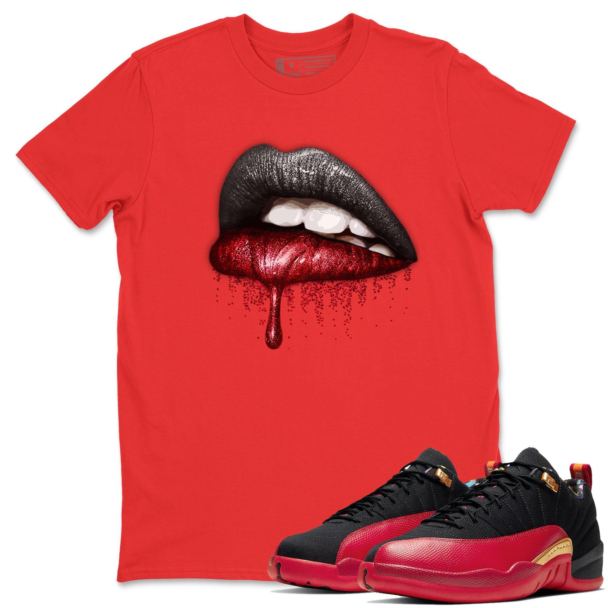 Jordan 12 Super Bowl Shirt To Match Jordans Dripping Lips Sneaker Tees Jordan 12 Super Bowl Drip Gear Zone Sneaker Matching Clothing Unisex Shirts