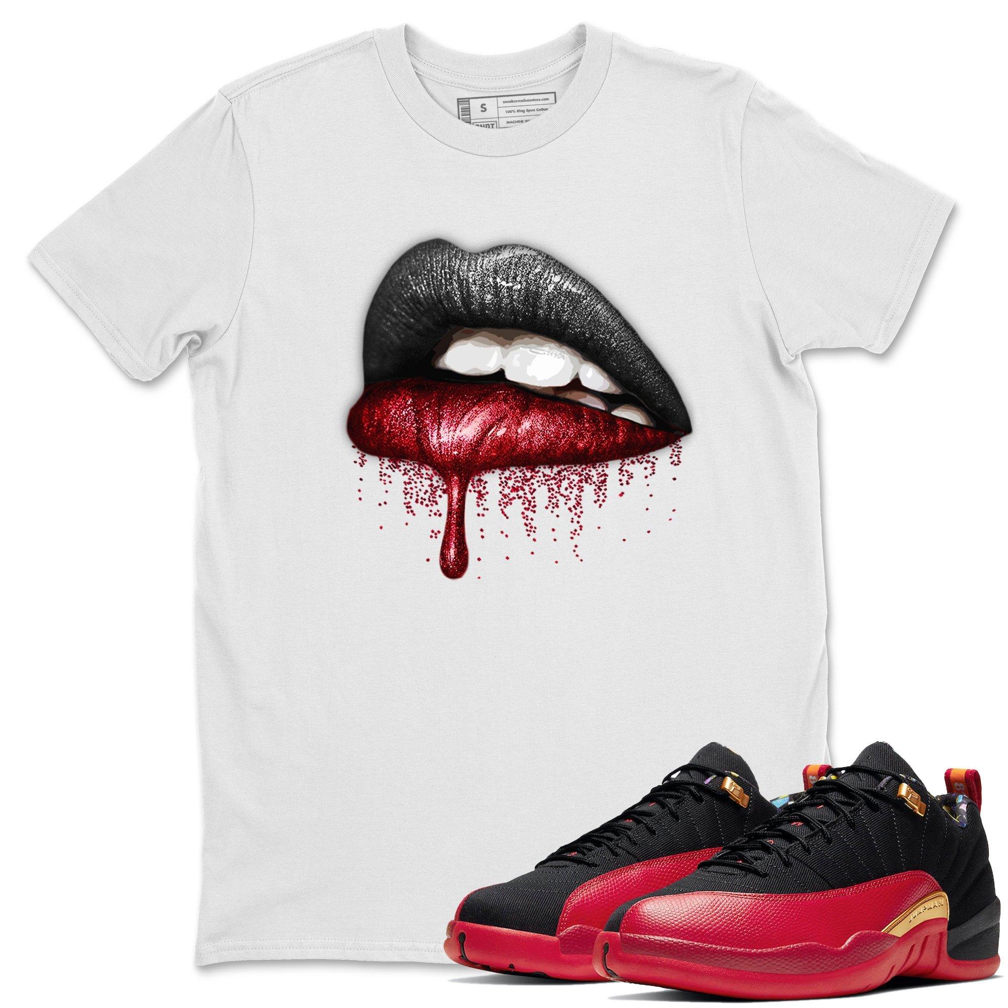 Jordan 12 Super Bowl Shirt To Match Jordans Dripping Lips Sneaker Tees Jordan 12 Super Bowl Drip Gear Zone Sneaker Matching Clothing Unisex Shirts