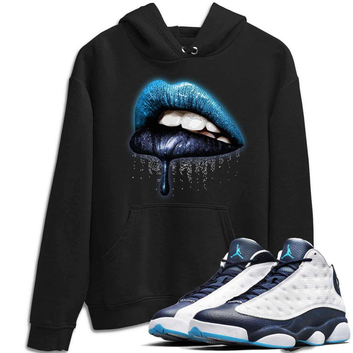 Jordan 13 Obsidian Shirt To Match Jordans Dripping Lips Sneaker Tees Jordan 13 Obsidian Drip Gear Zone Sneaker Matching Clothing Unisex Shirts