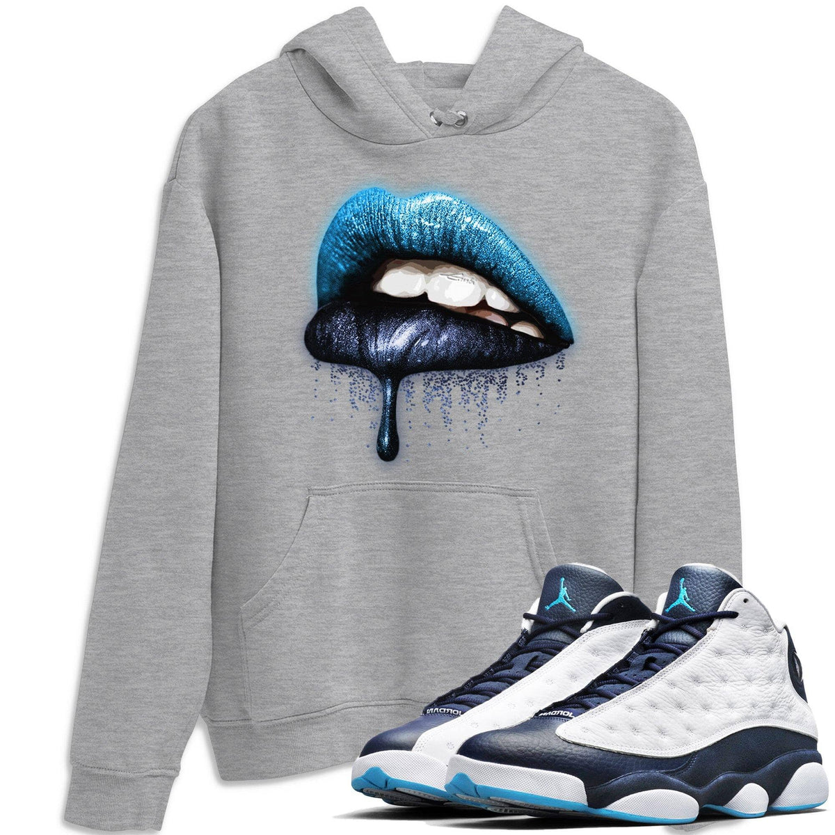 Jordan 13 Obsidian Shirt To Match Jordans Dripping Lips Sneaker Tees Jordan 13 Obsidian Drip Gear Zone Sneaker Matching Clothing Unisex Shirts
