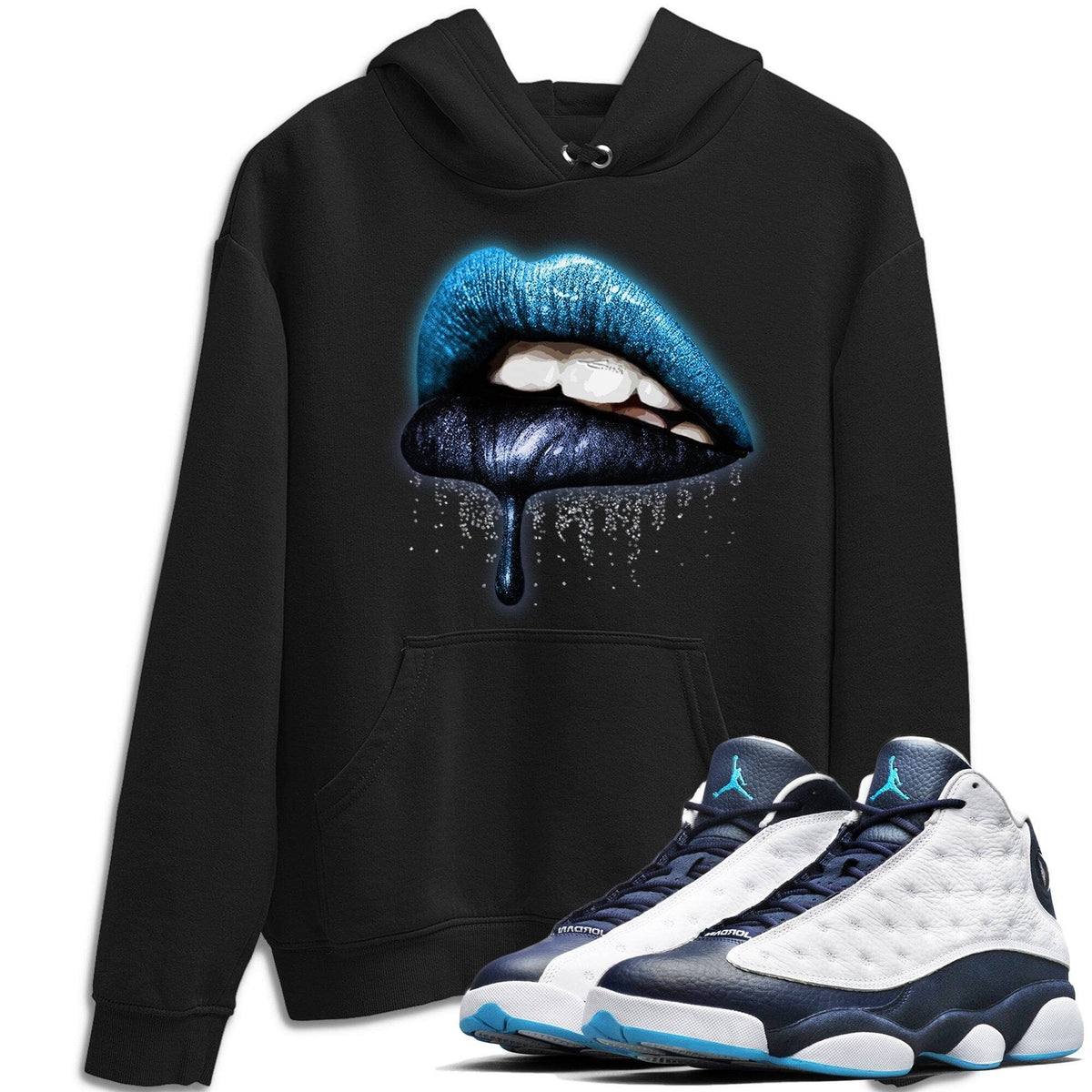 Jordan 13 Obsidian Shirt To Match Jordans Dripping Lips Sneaker Tees Jordan 13 Obsidian Drip Gear Zone Sneaker Matching Clothing Unisex Shirts