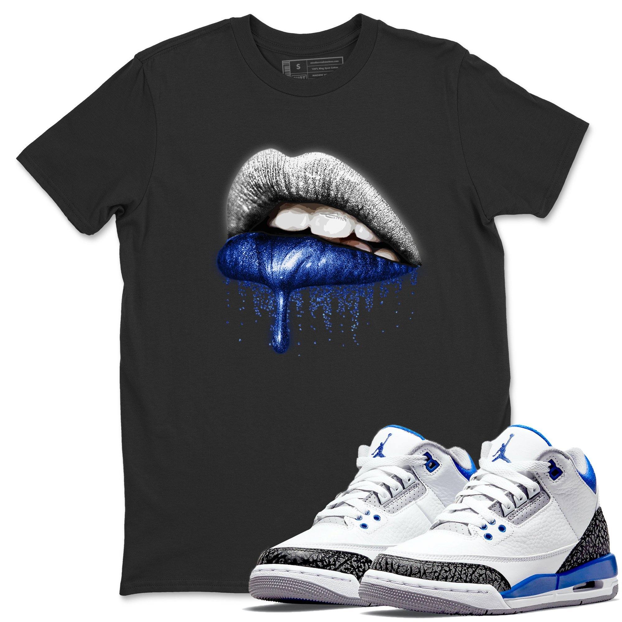 Jordan 3 Racer Blue Shirt To Match Jordans Dripping Lips Sneaker Tees Jordan 3 Racer Blue Drip Gear Zone Sneaker Matching Clothing Unisex Shirts