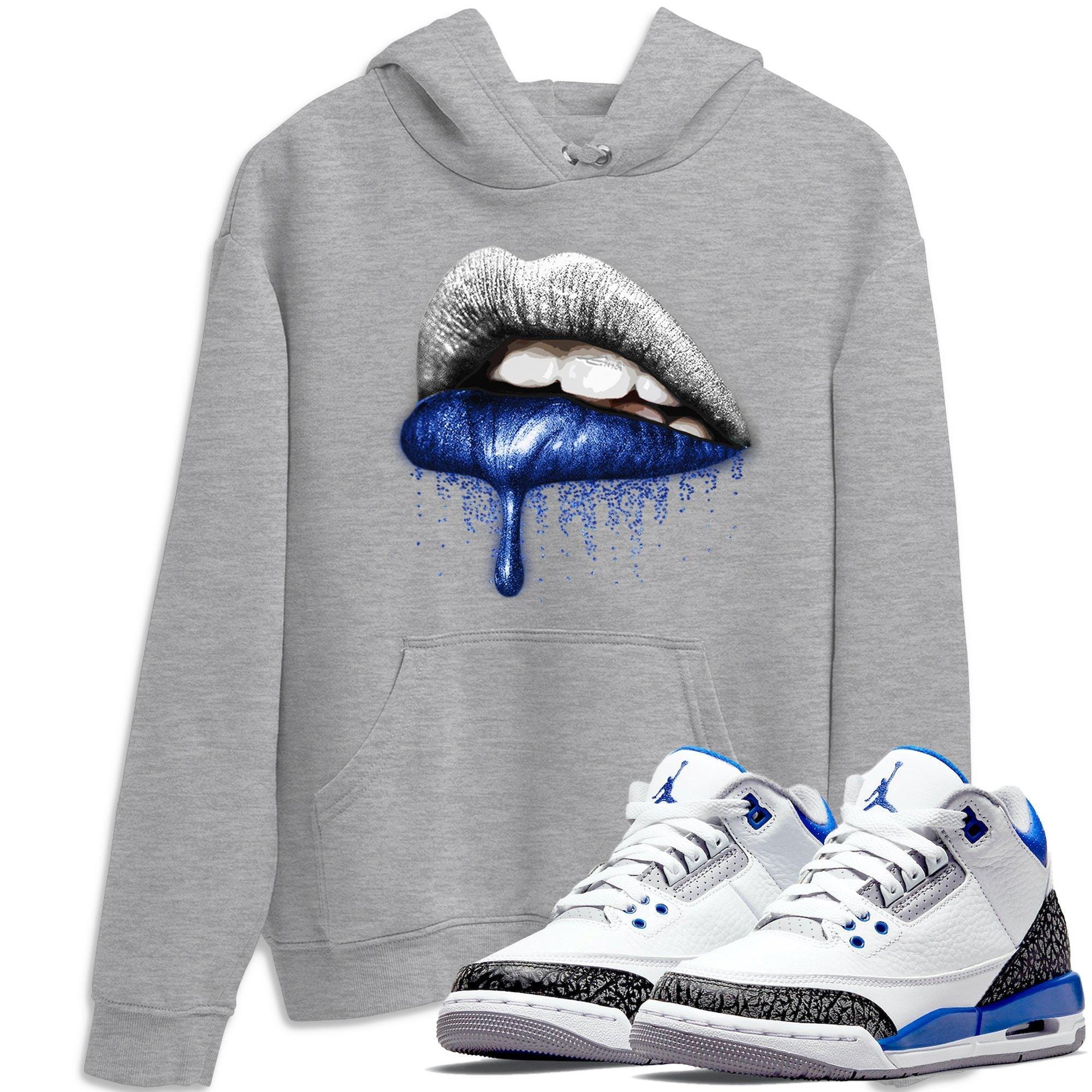 Jordan 3 Racer Blue Shirt To Match Jordans Dripping Lips Sneaker Tees Jordan 3 Racer Blue Drip Gear Zone Sneaker Matching Clothing Unisex Shirts