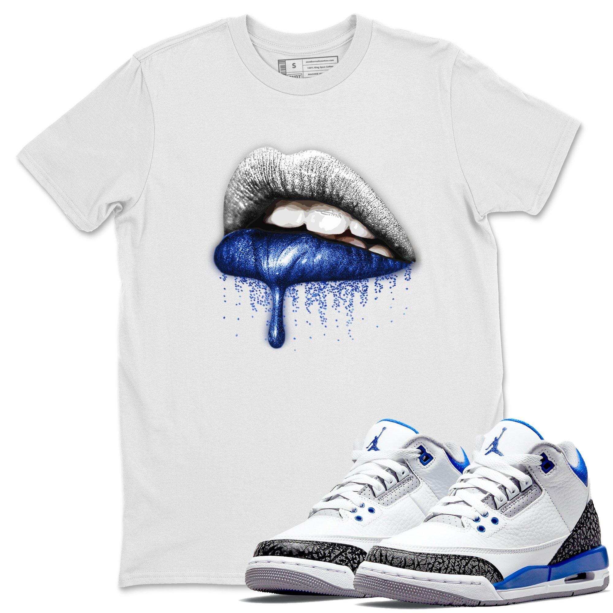 Jordan 3 Racer Blue Shirt To Match Jordans Dripping Lips Sneaker Tees Jordan 3 Racer Blue Drip Gear Zone Sneaker Matching Clothing Unisex Shirts