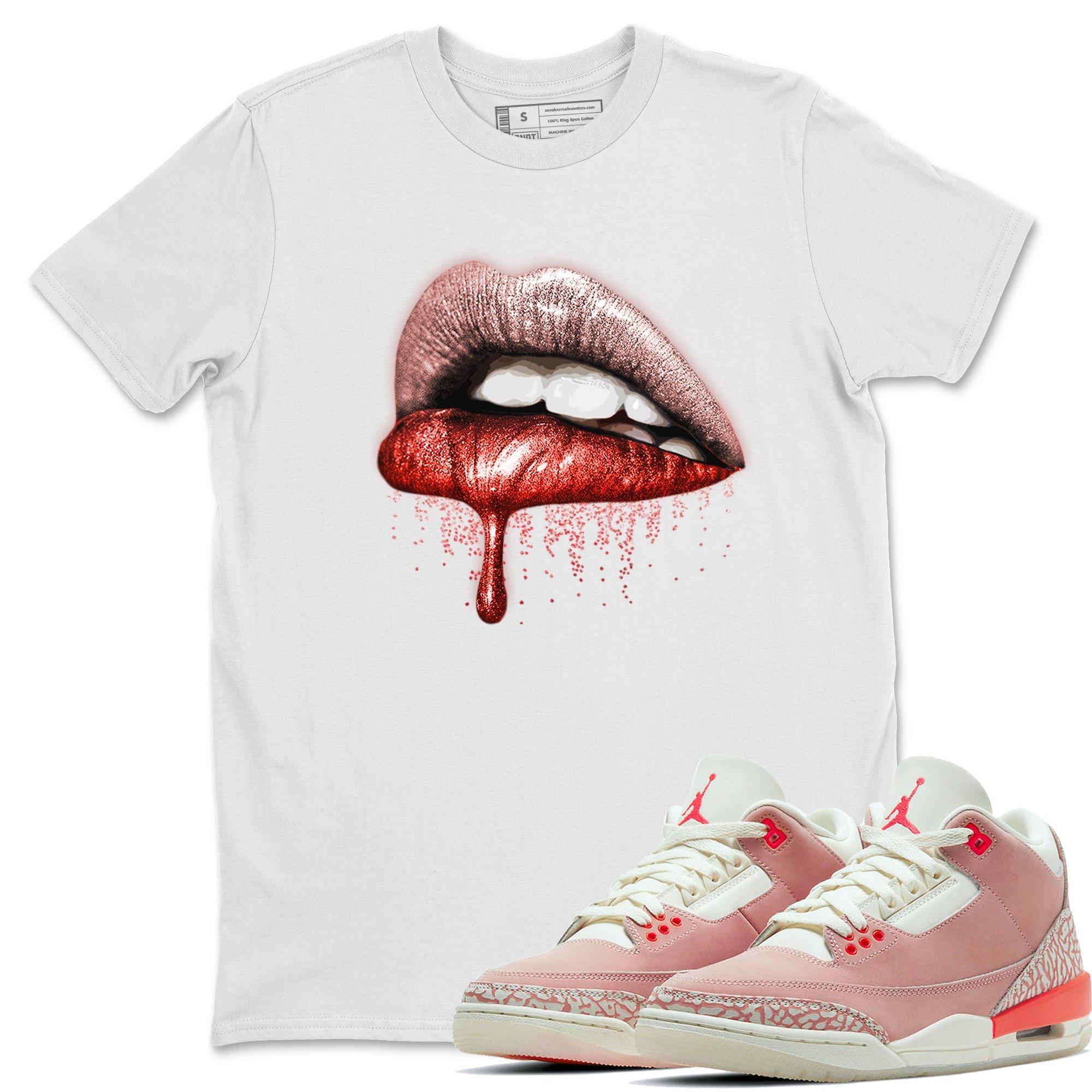Jordan 3 Rust Pink Shirt To Match Jordans Dripping Lips Sneaker Tees Jordan 3 Rust Pink Drip Gear Zone Sneaker Matching Clothing Unisex Shirts