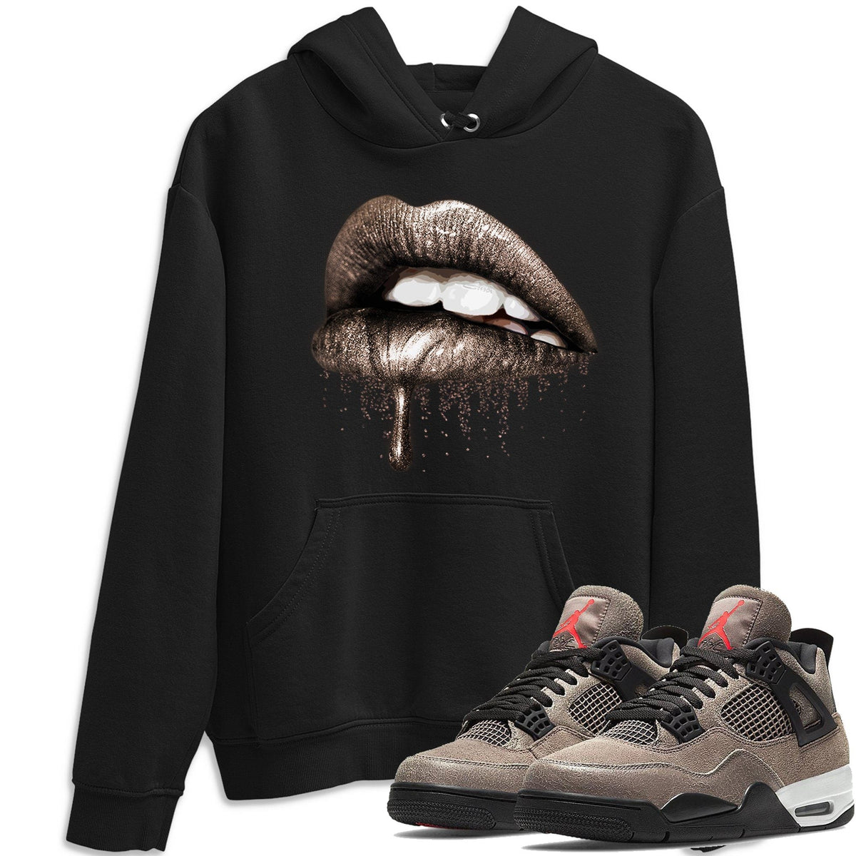 Jordan 4 Taupe Haze Shirt To Match Jordans Dripping Lips Sneaker Tees Jordan 4 Taupe Haze Drip Gear Zone Sneaker Matching Clothing Unisex Shirts