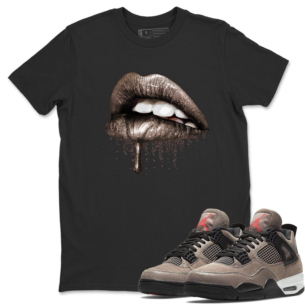 Jordan 4 Taupe Haze Shirt To Match Jordans Dripping Lips Sneaker Tees Jordan 4 Taupe Haze Drip Gear Zone Sneaker Matching Clothing Unisex Shirts