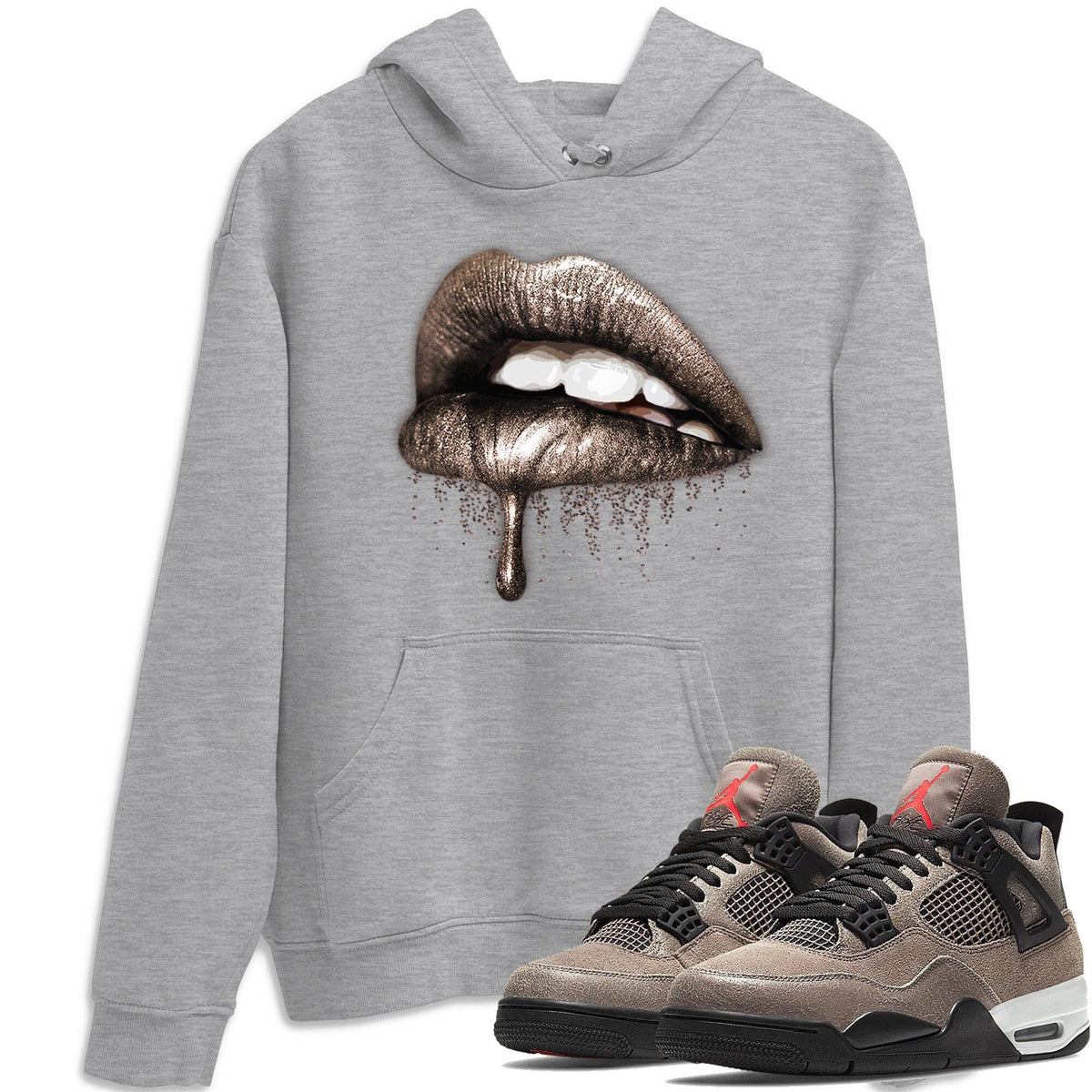 Jordan 4 Taupe Haze Shirt To Match Jordans Dripping Lips Sneaker Tees Jordan 4 Taupe Haze Drip Gear Zone Sneaker Matching Clothing Unisex Shirts