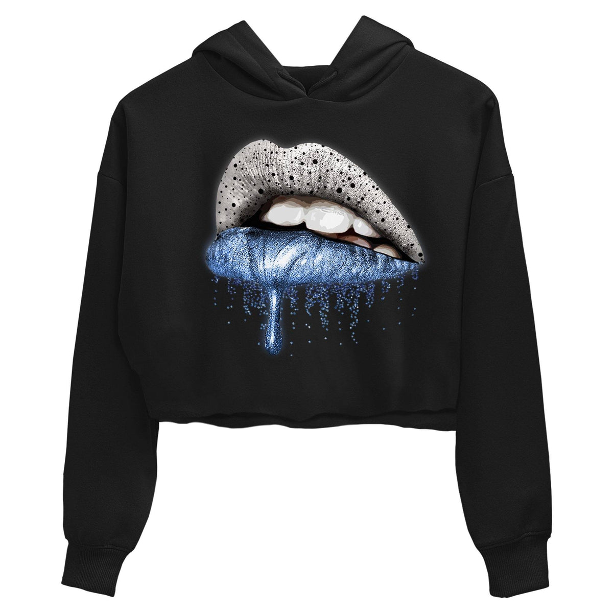 Jordan 4 University Blue Sneaker Matching T-Shirt Dripping Lips Sneaker Tees Jordan 4 University Blue Sneaker Release Tees Women's Shirts