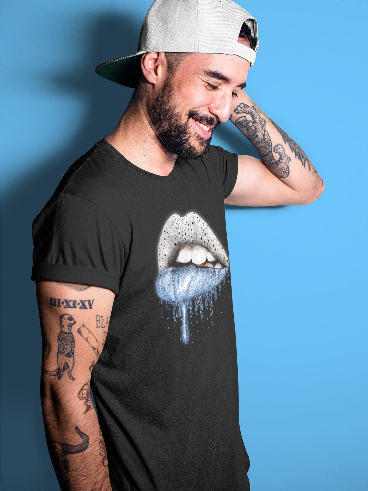 Jordan 4 University Blue Shirt To Match Jordans Dripping Lips Sneaker Tees Jordan 4 University Blue Drip Gear Zone Sneaker Matching Clothing Unisex Shirts