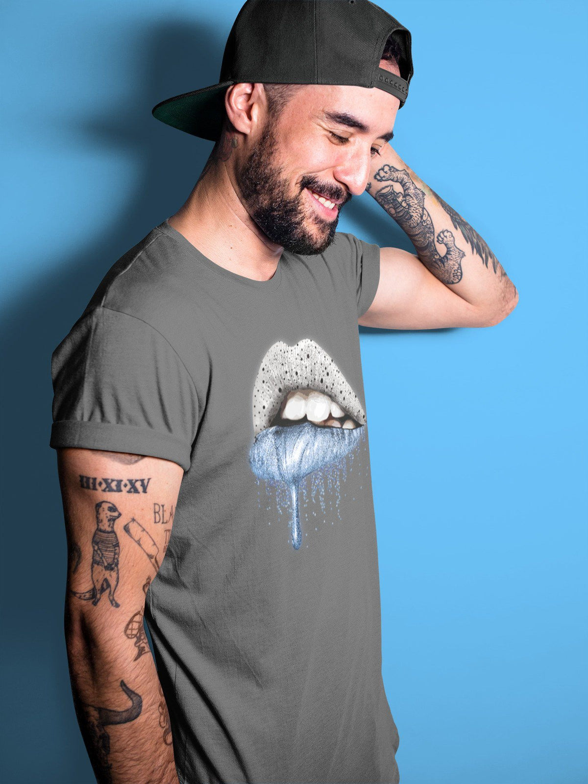 Jordan 4 University Blue Shirt To Match Jordans Dripping Lips Sneaker Tees Jordan 4 University Blue Drip Gear Zone Sneaker Matching Clothing Unisex Shirts