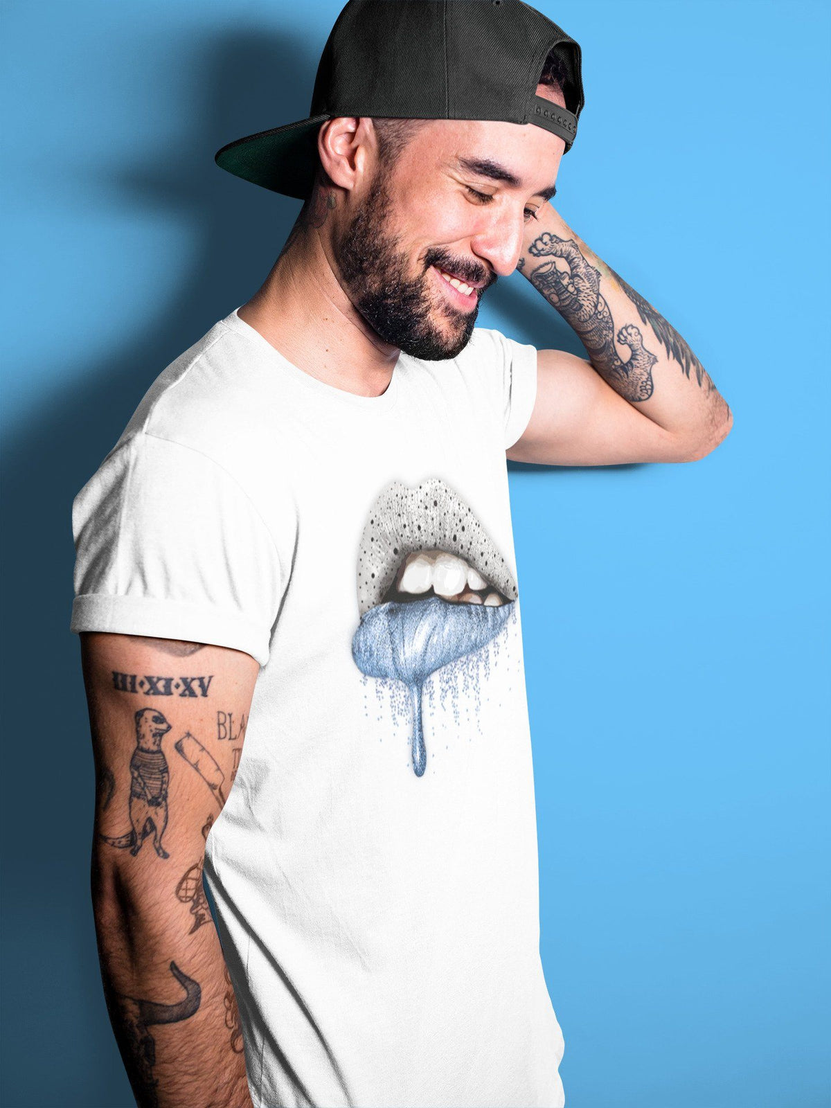 Jordan 4 University Blue Shirt To Match Jordans Dripping Lips Sneaker Tees Jordan 4 University Blue Drip Gear Zone Sneaker Matching Clothing Unisex Shirts