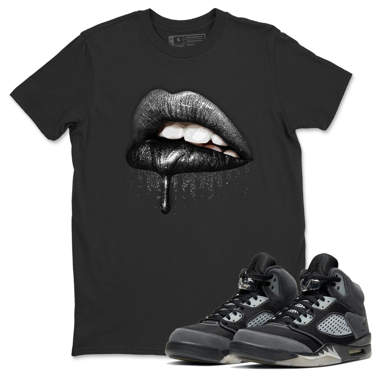 Jordan 5 Anthracite Shirt To Match Jordans Dripping Lips Sneaker Tees Jordan 5 Anthracite Drip Gear Zone Sneaker Matching Clothing Unisex Shirts