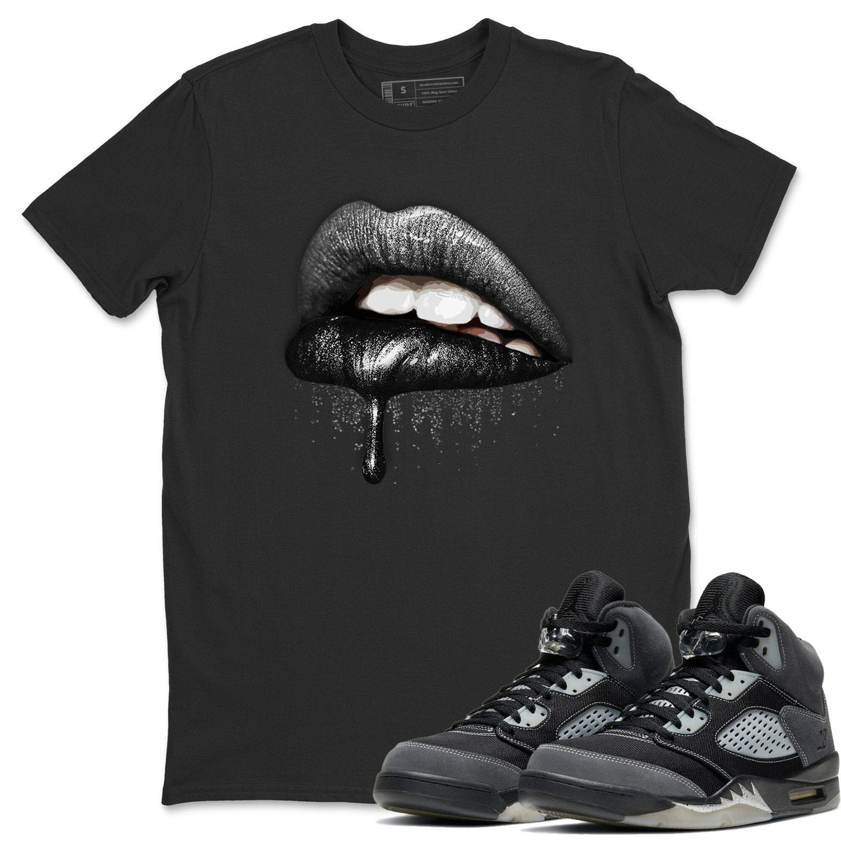 Jordan 5 Anthracite Shirt To Match Jordans Dripping Lips Sneaker Tees Jordan 5 Anthracite Drip Gear Zone Sneaker Matching Clothing Unisex Shirts