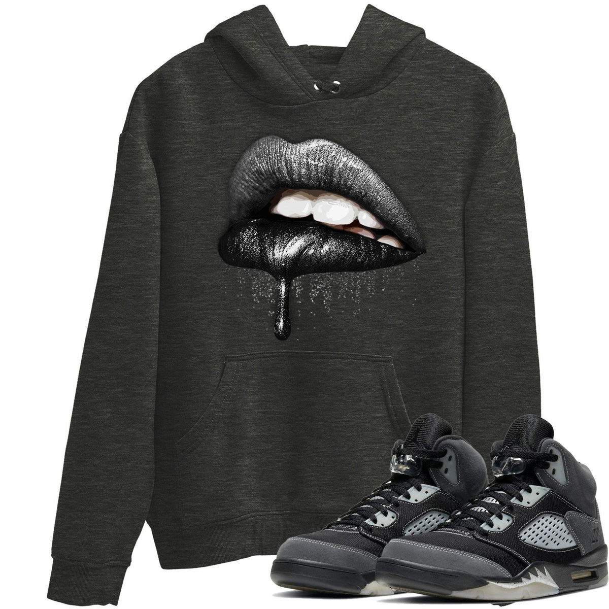 Jordan 5 Anthracite Shirt To Match Jordans Dripping Lips Sneaker Tees Jordan 5 Anthracite Drip Gear Zone Sneaker Matching Clothing Unisex Shirts