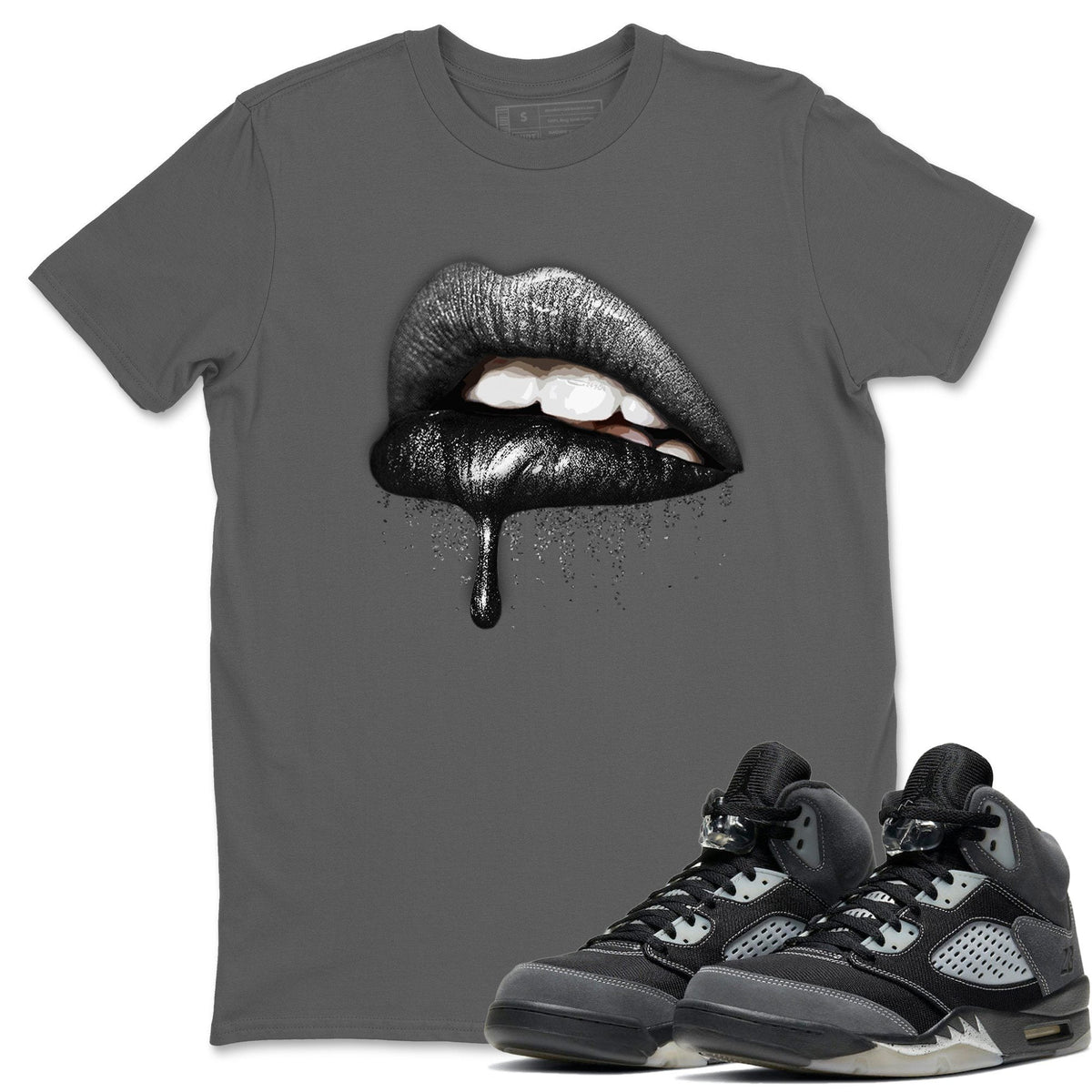 Jordan 5 Anthracite Shirt To Match Jordans Dripping Lips Sneaker Tees Jordan 5 Anthracite Drip Gear Zone Sneaker Matching Clothing Unisex Shirts