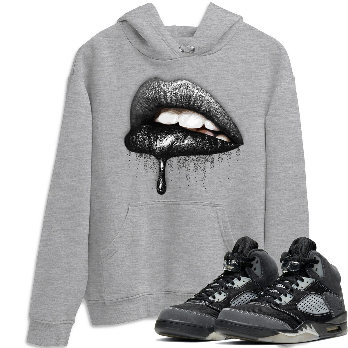 Jordan 5 Anthracite Shirt To Match Jordans Dripping Lips Sneaker Tees Jordan 5 Anthracite Drip Gear Zone Sneaker Matching Clothing Unisex Shirts