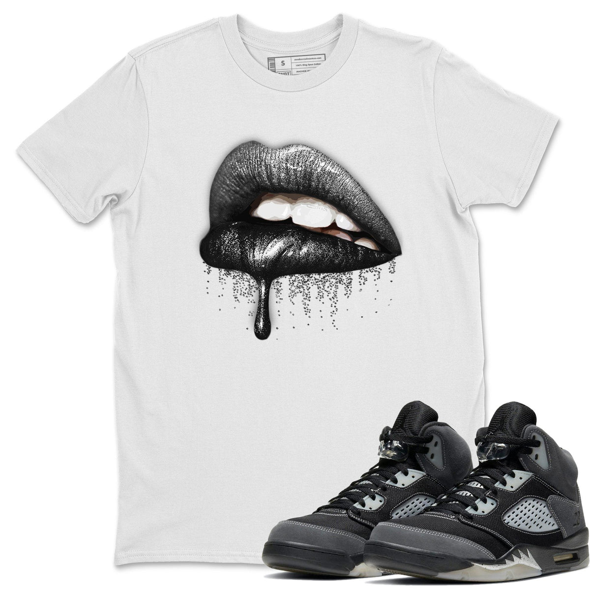 Jordan 5 Anthracite Shirt To Match Jordans Dripping Lips Sneaker Tees Jordan 5 Anthracite Drip Gear Zone Sneaker Matching Clothing Unisex Shirts