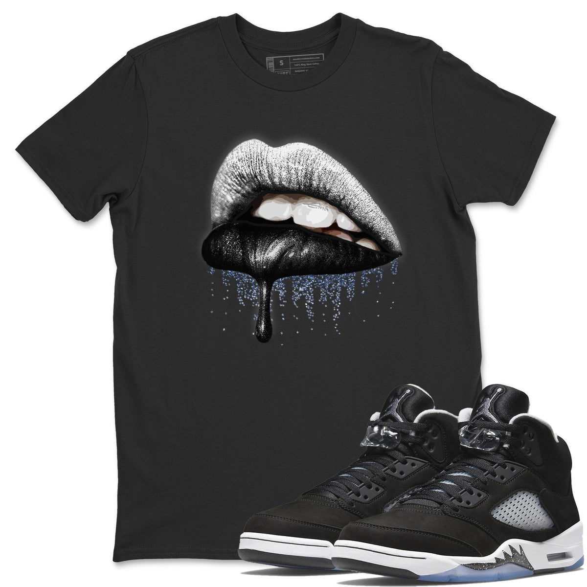 Jordan 5 Moonlight Shirt To Match Jordans Dripping Lips Sneaker Tees Jordan 5 Moonlight Drip Gear Zone Sneaker Matching Clothing Unisex Shirts