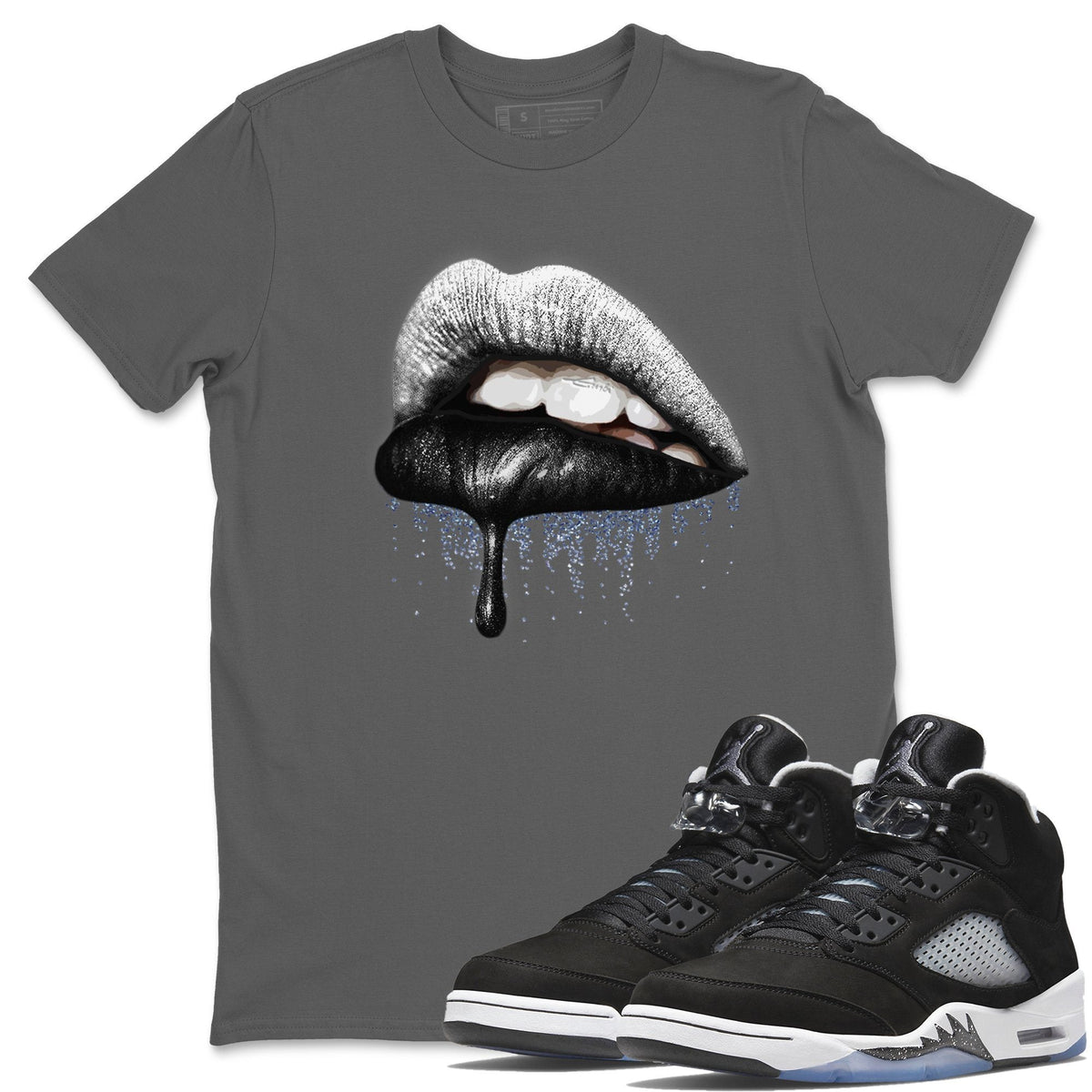 Jordan 5 Moonlight Shirt To Match Jordans Dripping Lips Sneaker Tees Jordan 5 Moonlight Drip Gear Zone Sneaker Matching Clothing Unisex Shirts