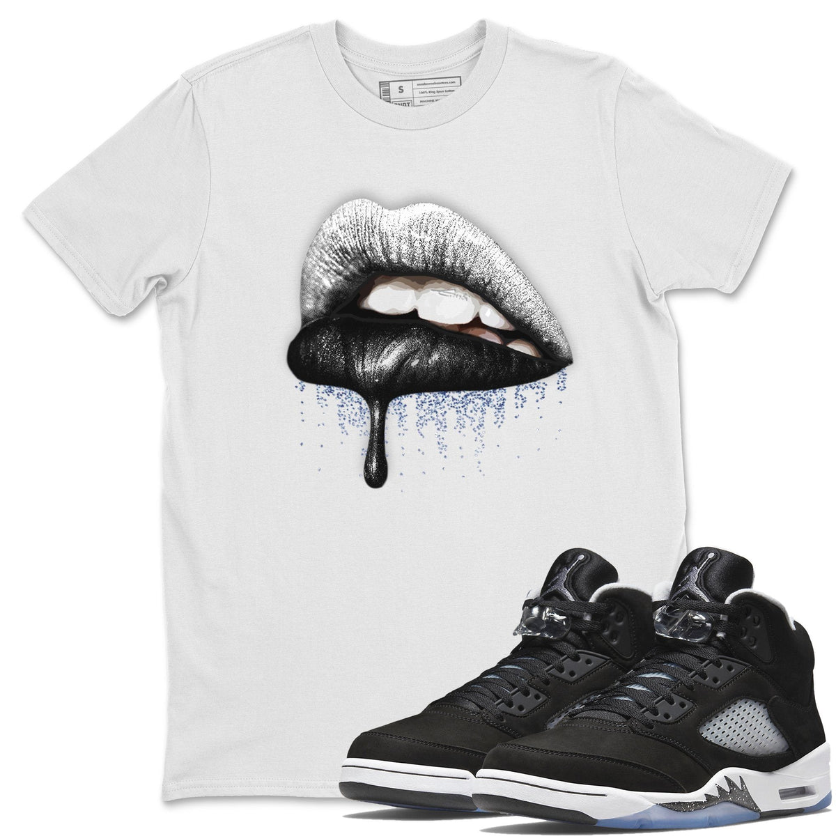 Jordan 5 Moonlight Shirt To Match Jordans Dripping Lips Sneaker Tees Jordan 5 Moonlight Drip Gear Zone Sneaker Matching Clothing Unisex Shirts