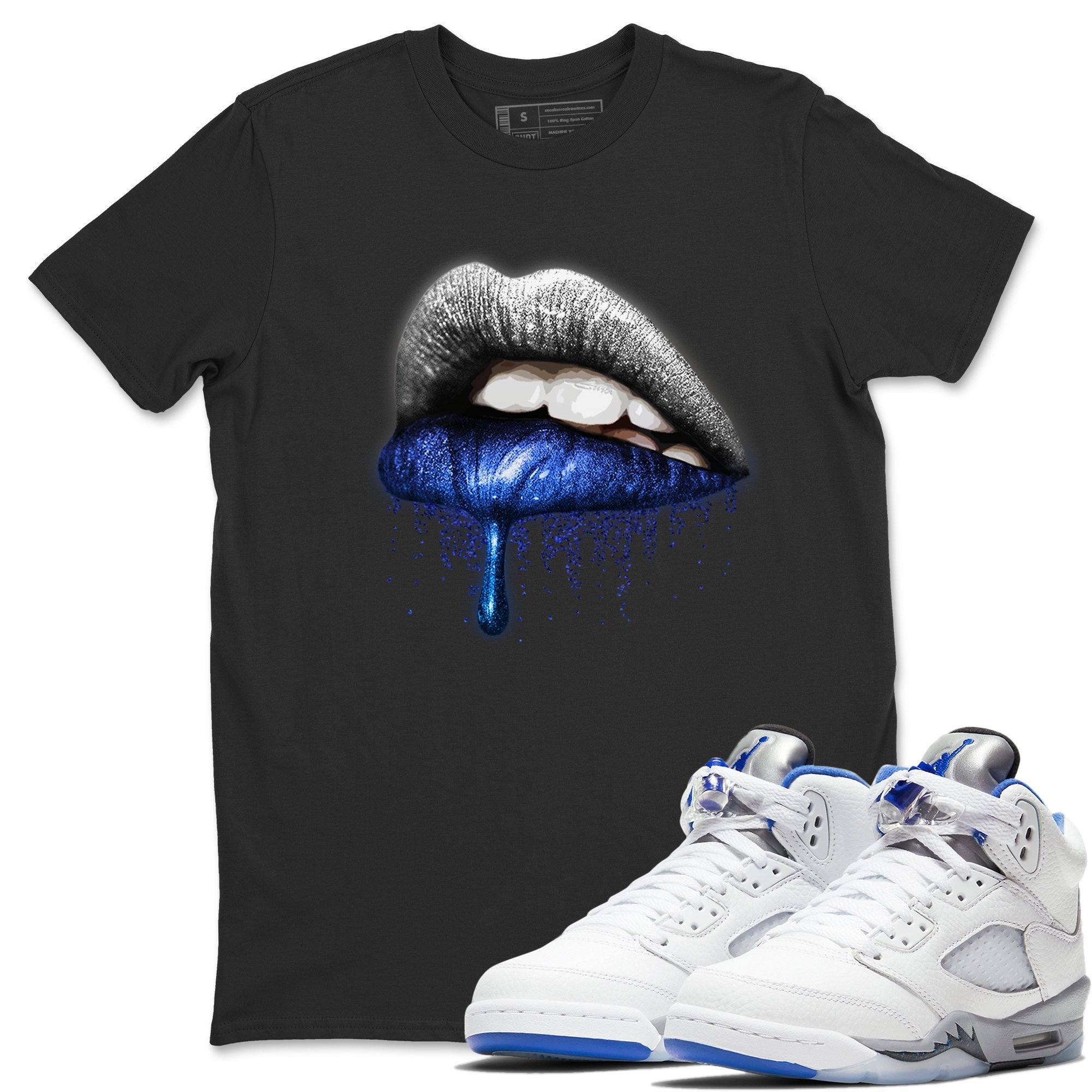 Jordan 5 Stealth Shirt To Match Jordans Dripping Lips Sneaker Tees Jordan 5 Stealth Drip Gear Zone Sneaker Matching Clothing Unisex Shirts