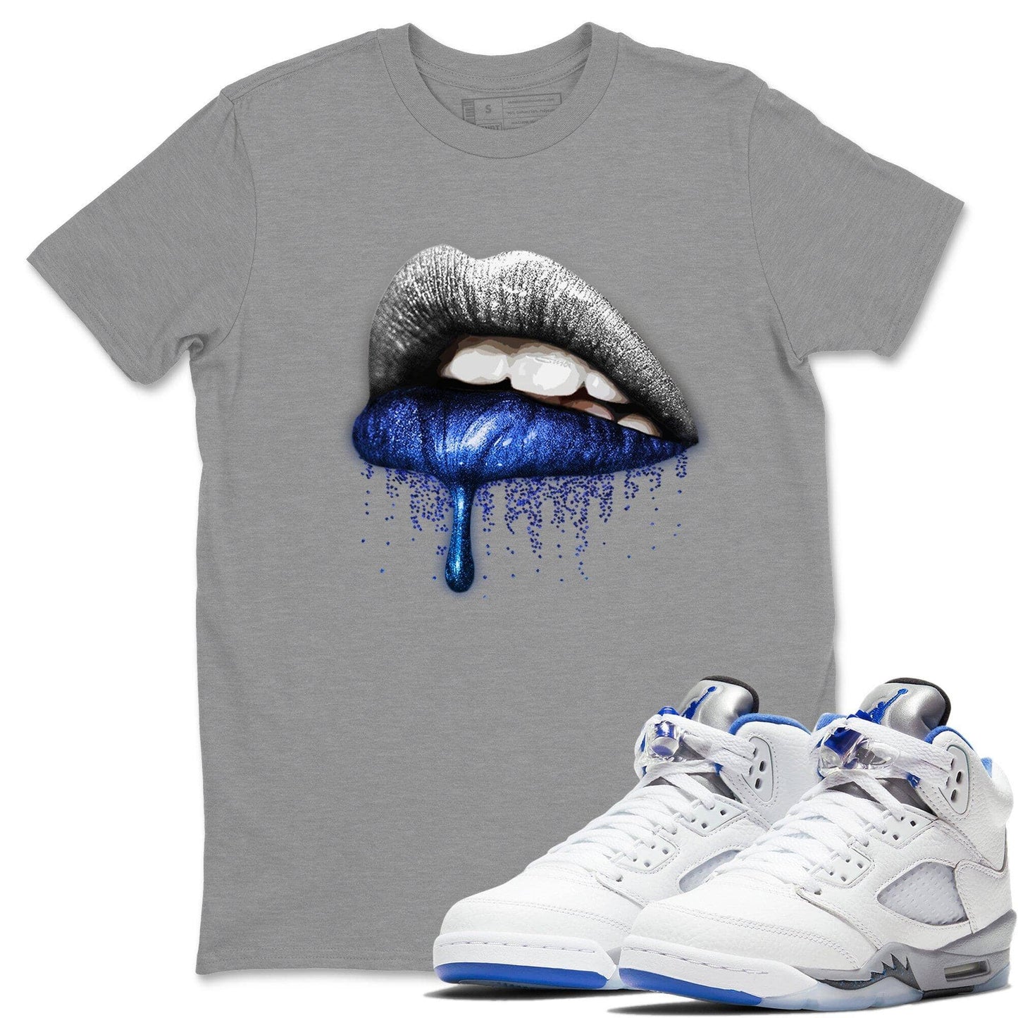 Jordan 5 Stealth Shirt To Match Jordans Dripping Lips Sneaker Tees Jordan 5 Stealth Drip Gear Zone Sneaker Matching Clothing Unisex Shirts