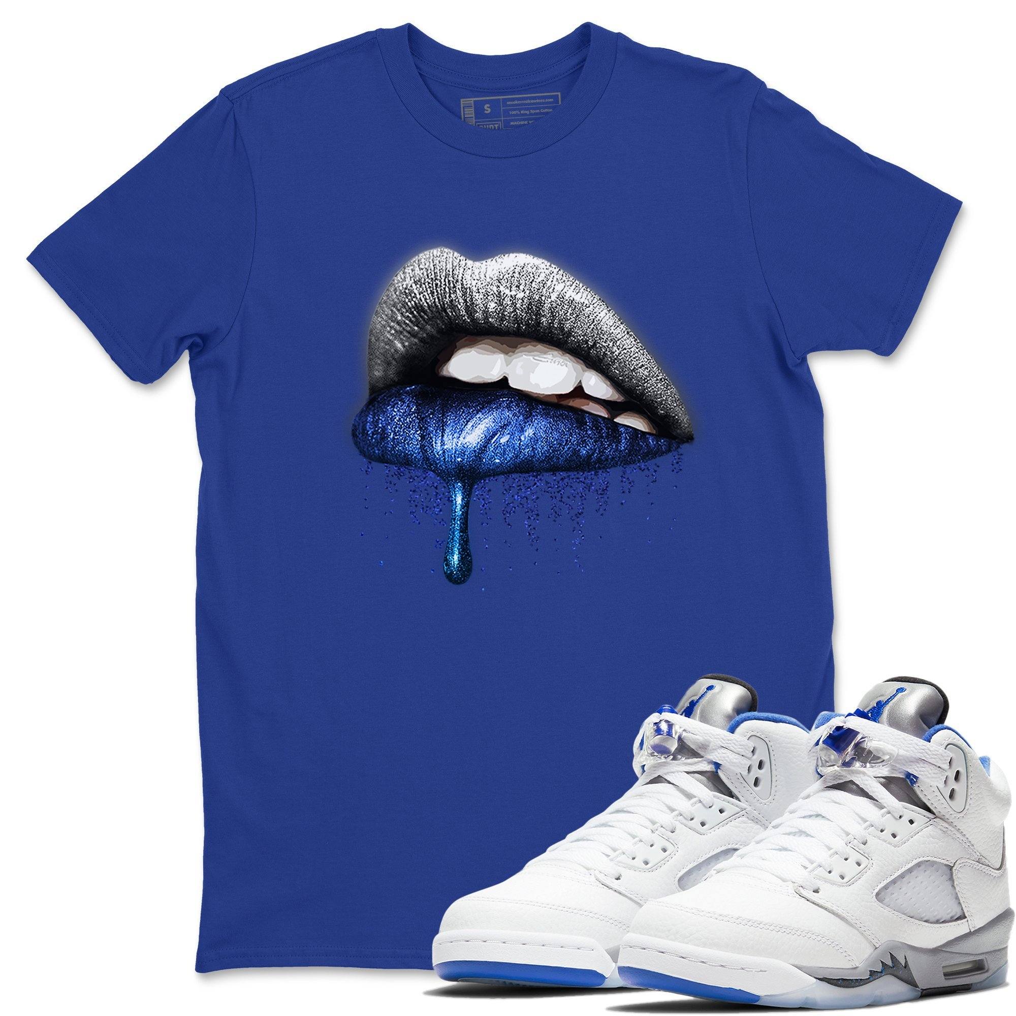 Jordan 5 Stealth Shirt To Match Jordans Dripping Lips Sneaker Tees Jordan 5 Stealth Drip Gear Zone Sneaker Matching Clothing Unisex Shirts