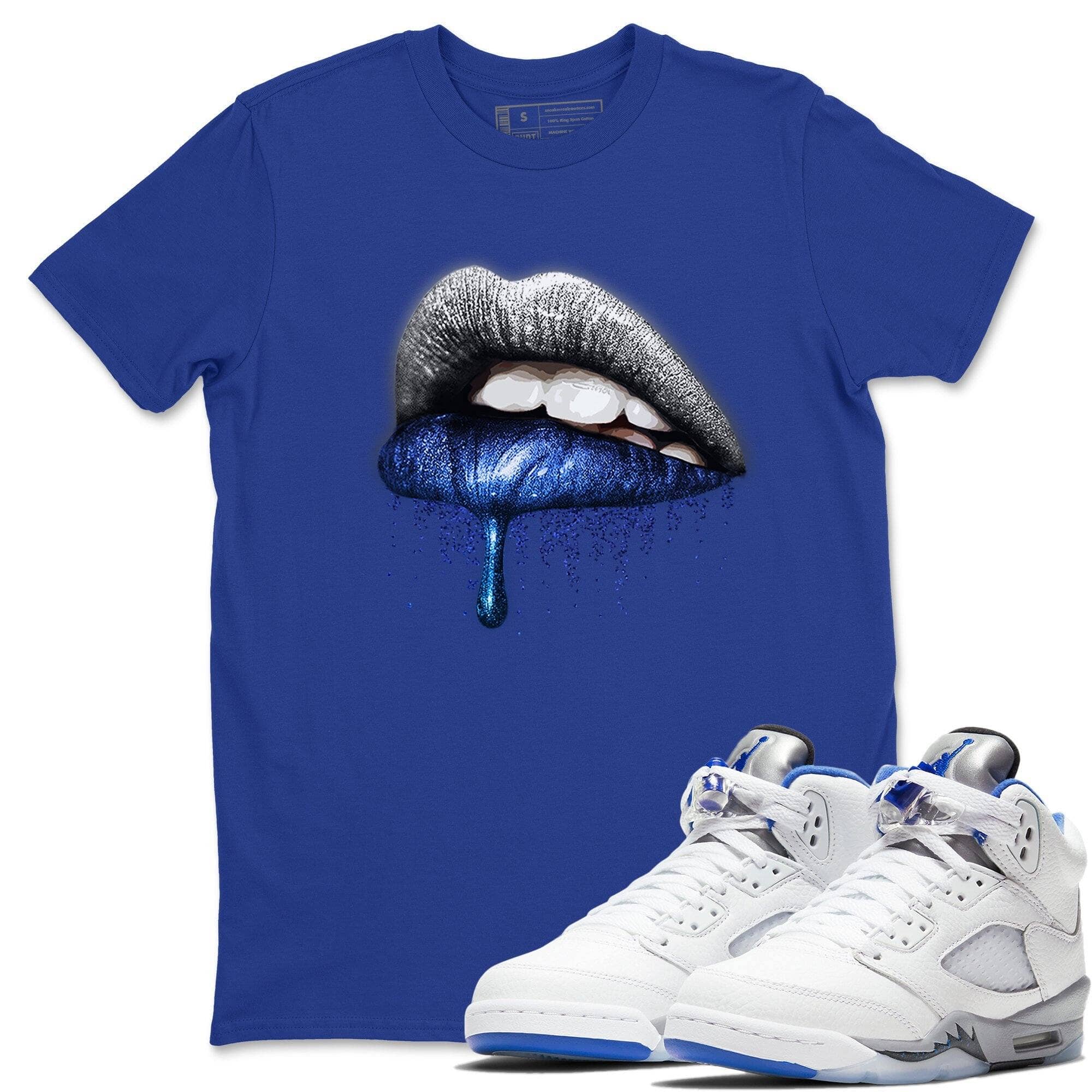 Jordan 5 Stealth Shirt To Match Jordans Dripping Lips Sneaker Tees Jordan 5 Stealth Drip Gear Zone Sneaker Matching Clothing Unisex Shirts