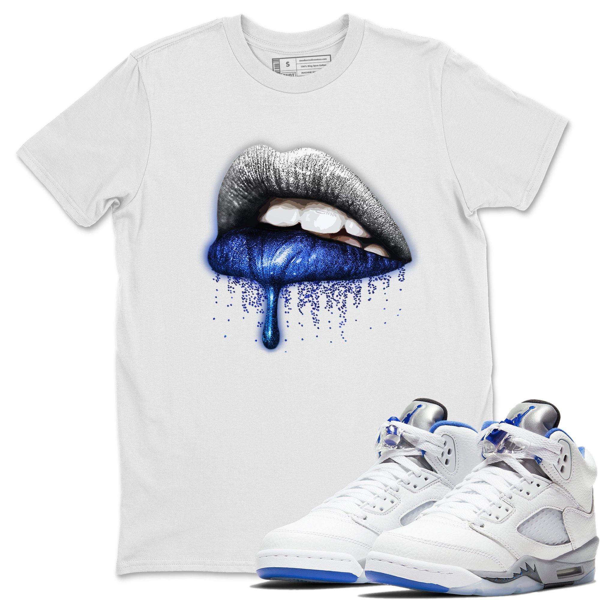 Jordan 5 Stealth Shirt To Match Jordans Dripping Lips Sneaker Tees Jordan 5 Stealth Drip Gear Zone Sneaker Matching Clothing Unisex Shirts