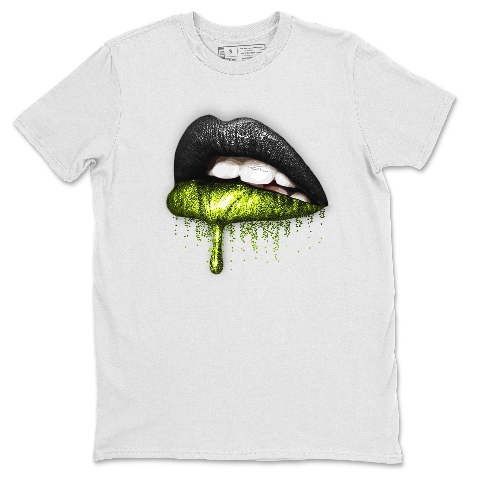 Jordan 6 Electric Green Shirt To Match Jordans Dripping Lips Sneaker Tees Jordan 6 Electric Green Drip Gear Zone Sneaker Matching Clothing Unisex Shirts