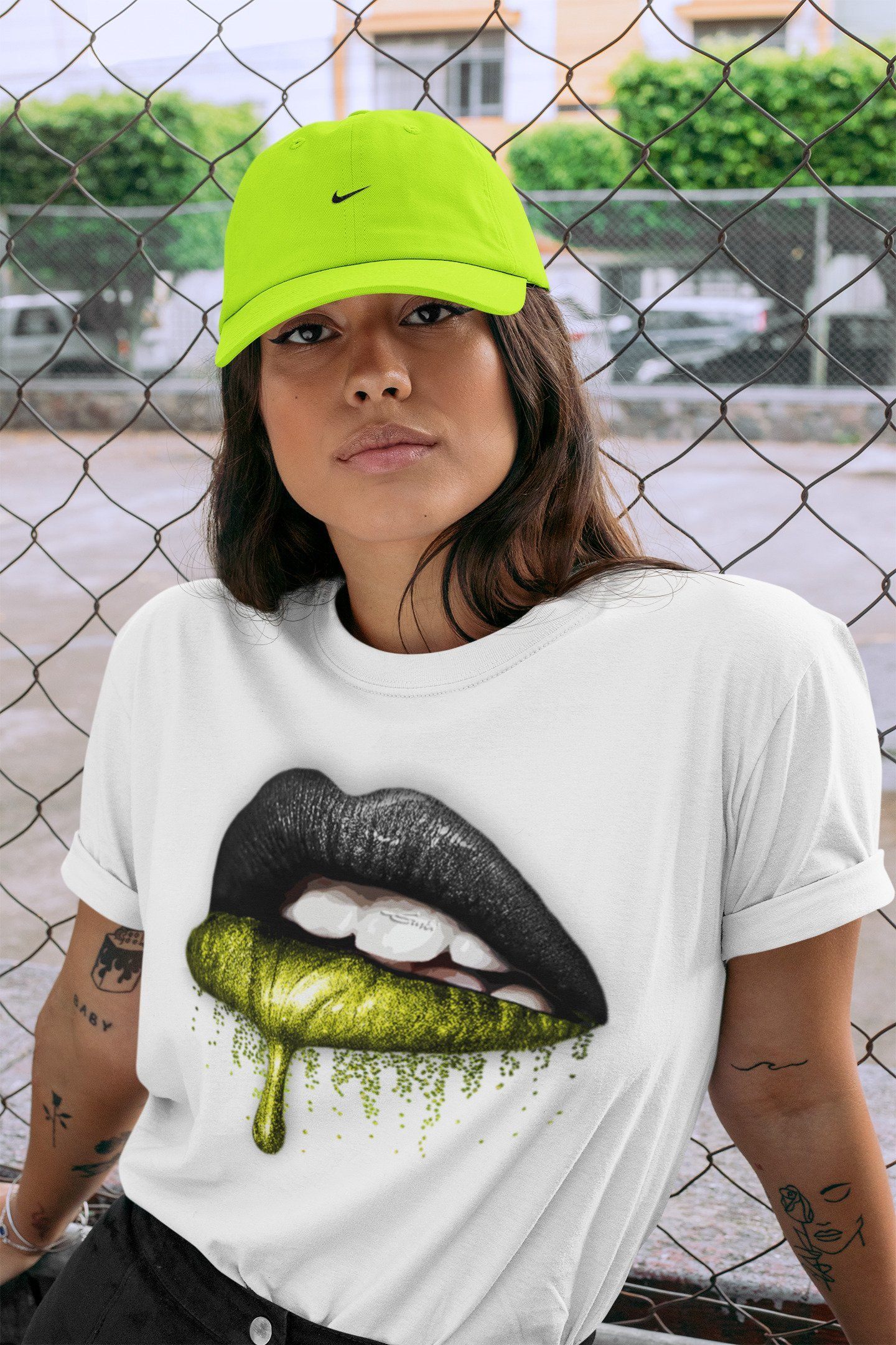Jordan 6 Electric Green Shirt To Match Jordans Dripping Lips Sneaker Tees Jordan 6 Electric Green Drip Gear Zone Sneaker Matching Clothing Unisex Shirts