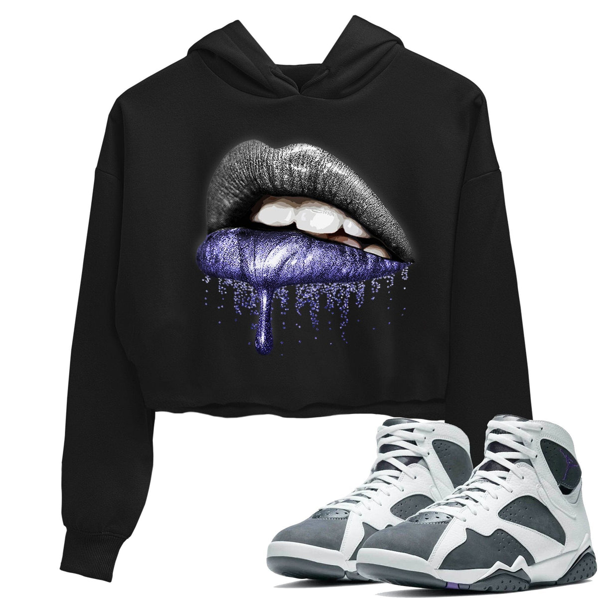 Jordan 7 Flint Shirt To Match Jordans Dripping Lips Sneaker Tees Jordan 7 Flint Drip Gear Zone Sneaker Matching Clothing Women's Shirts