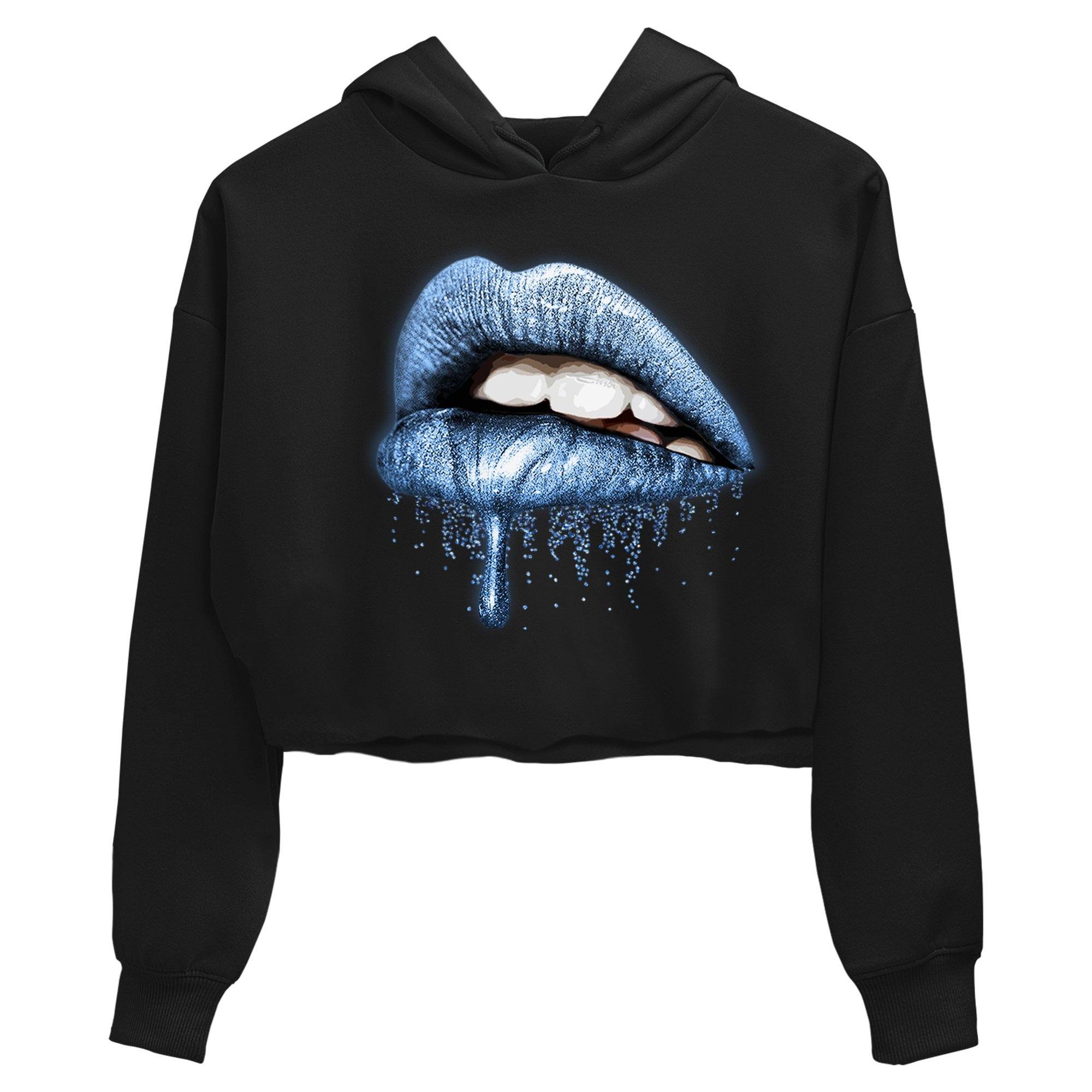 Jordan 1 University Blue Sneaker Matching T-Shirt Dripping Lips Sneaker Tees Jordan 1 University Blue Sneaker Release Tees Women's Shirts