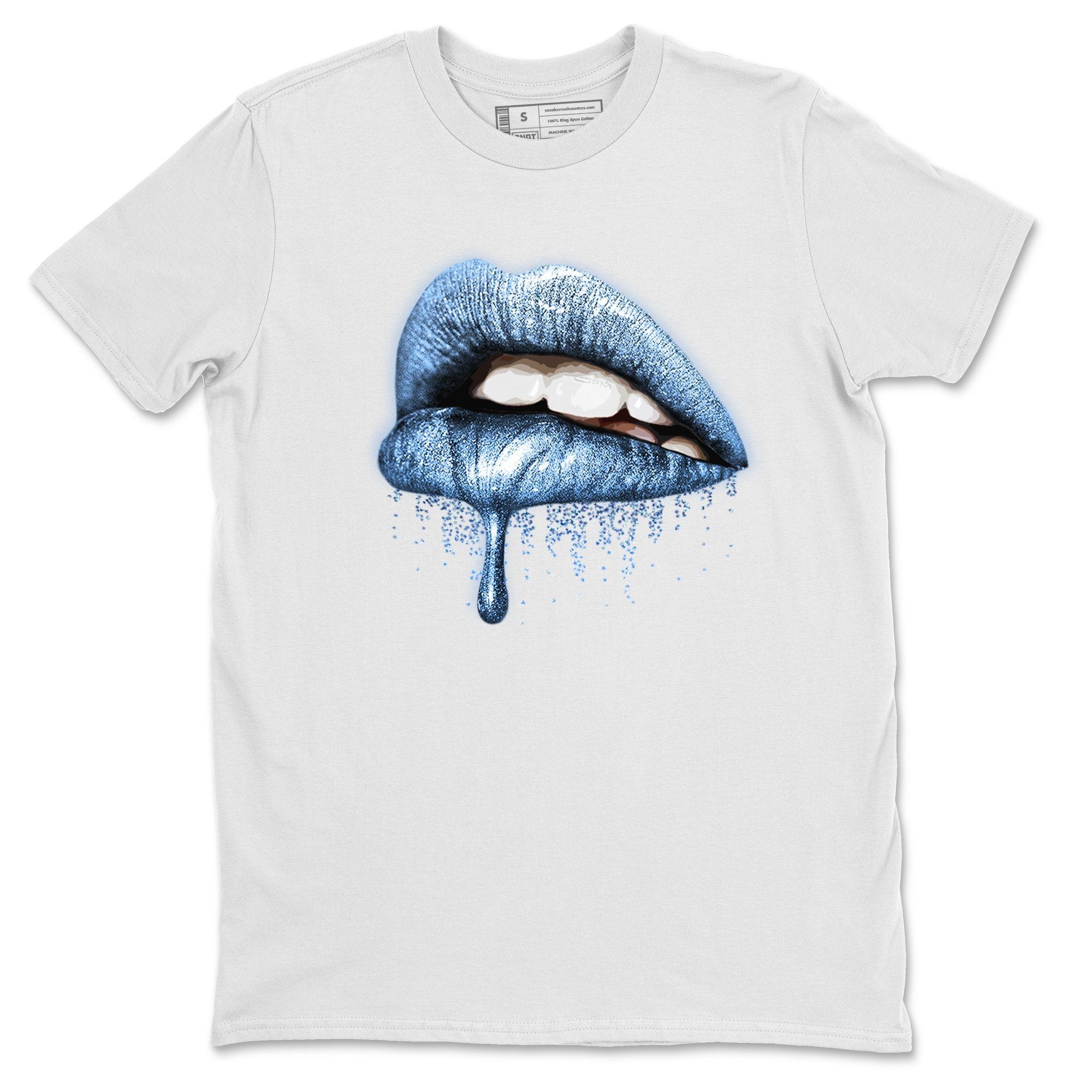 Jordan 1 University Blue Shirt To Match Jordans Dripping Lips Sneaker Tees Jordan 1 University Blue Drip Gear Zone Sneaker Matching Clothing Unisex Shirts