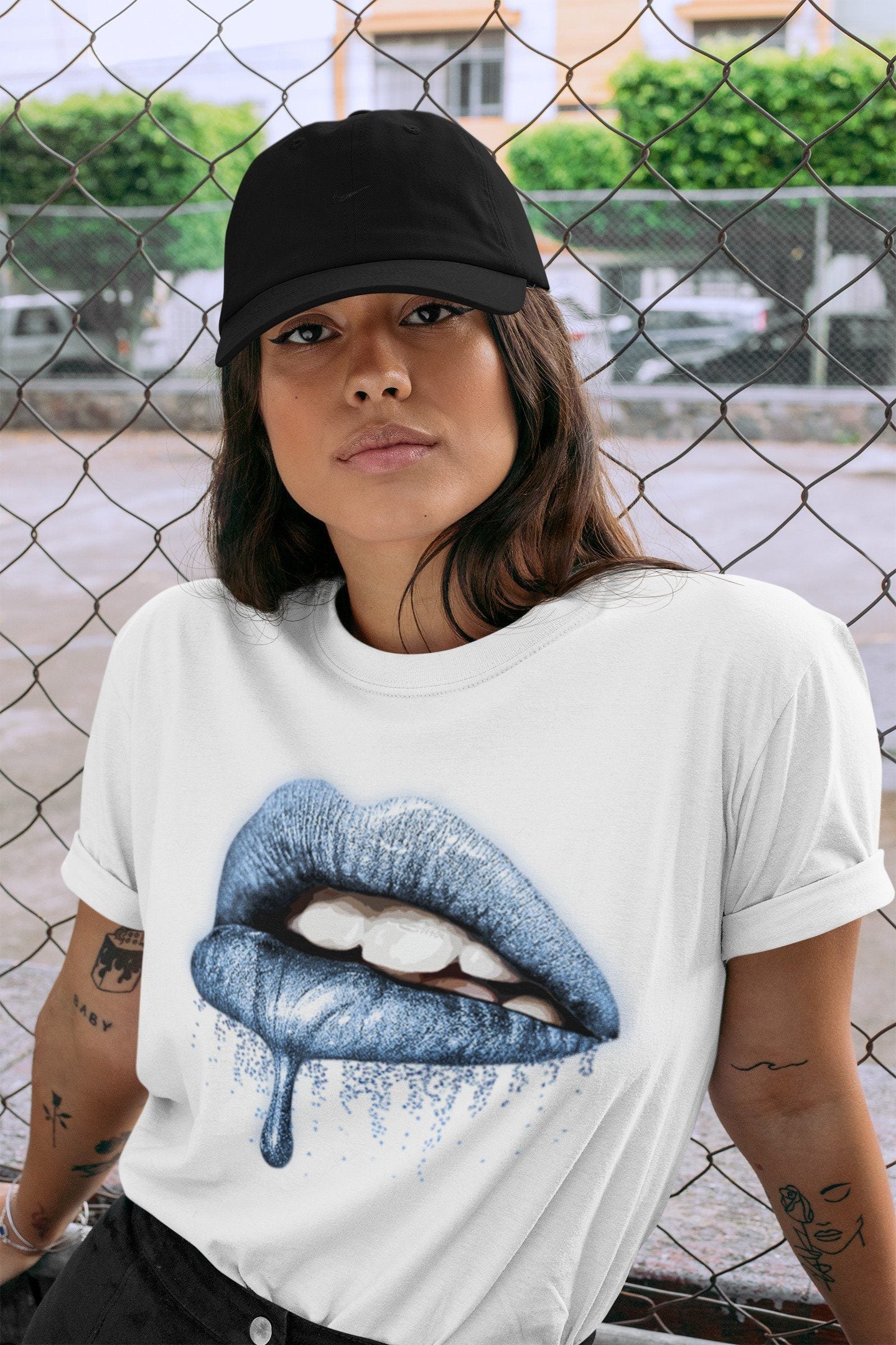 Jordan 1 University Blue Shirt To Match Jordans Dripping Lips Sneaker Tees Jordan 1 University Blue Drip Gear Zone Sneaker Matching Clothing Unisex Shirts