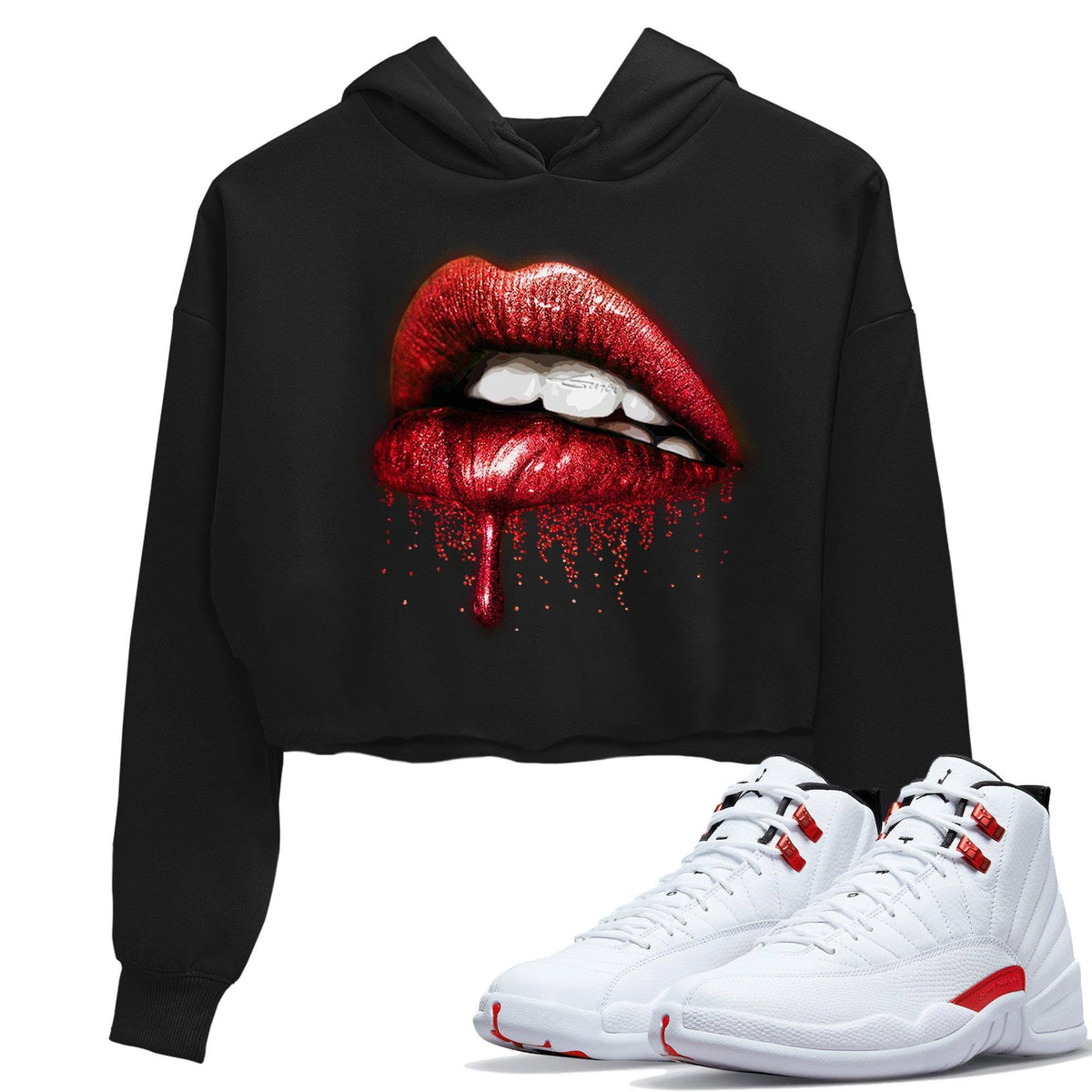 Jordan 12 Twist Sneaker Matching T-Shirt Dripping Lips Sneaker Tees Jordan 12 Twist Sneaker Release Tees Women's Shirts
