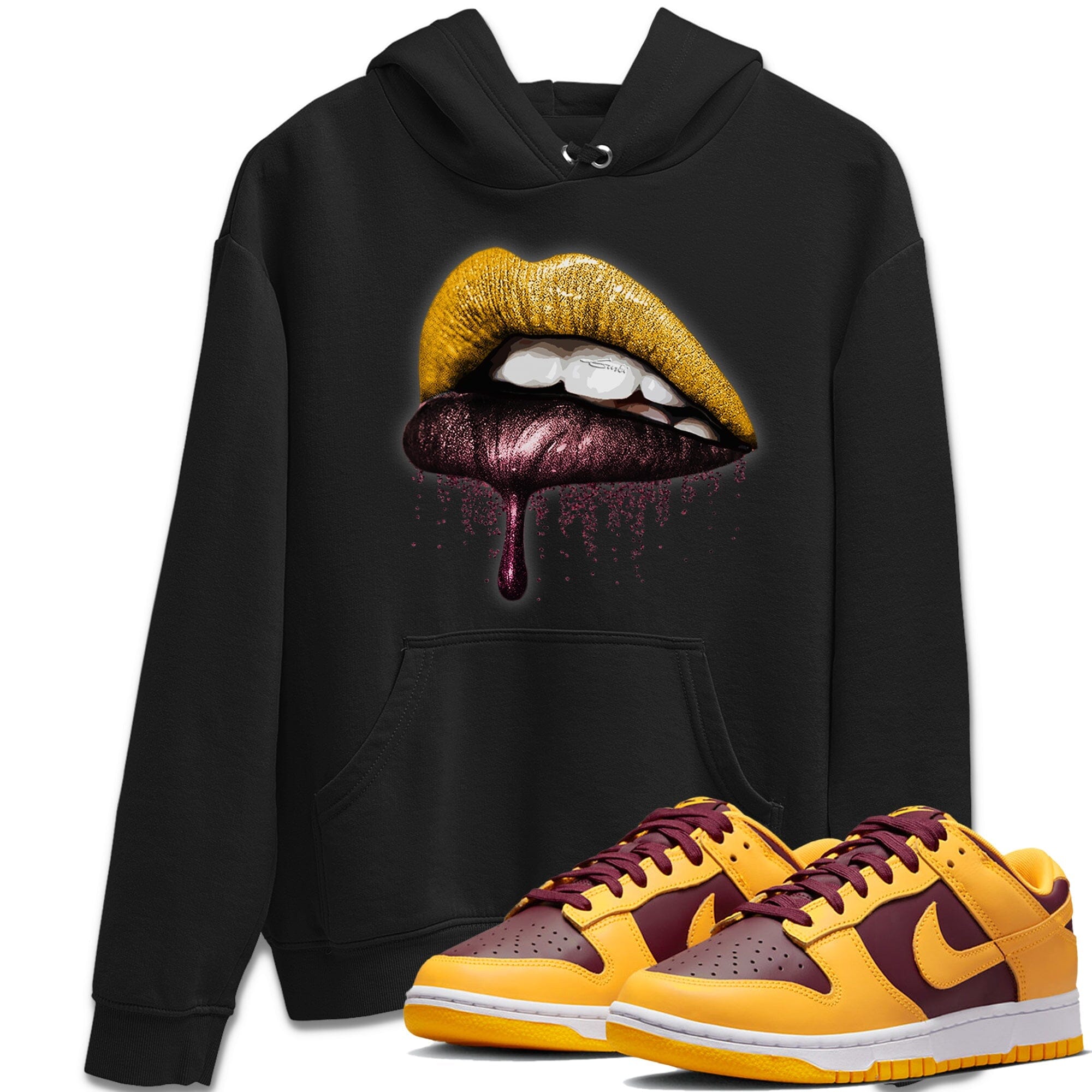 Dunk Arizona State Sneaker Match Tees Dripping Lips Sneaker Tees Dunk Arizona State Jordan to match sneaker T-Shirt Crew Neck Shirts