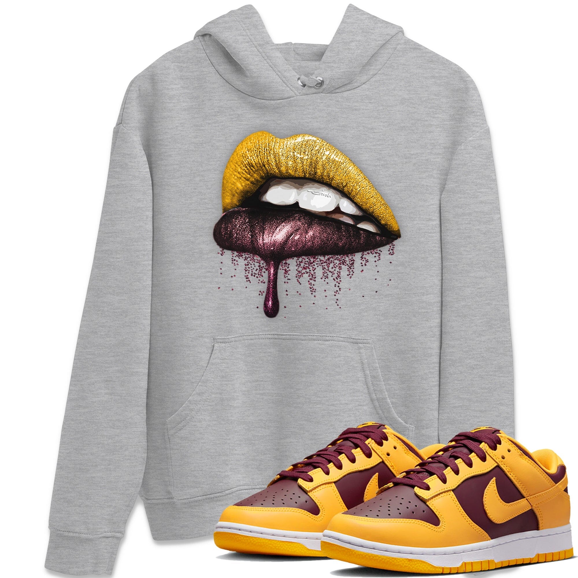 Dunk Arizona State Sneaker Match Tees Dripping Lips Sneaker Tees Dunk Arizona State Jordan to match sneaker T-Shirt Crew Neck Shirts