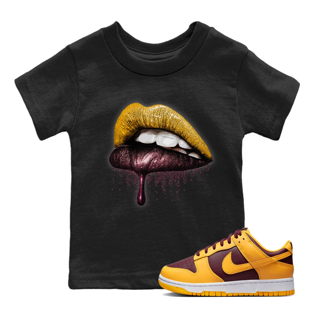 Dunk Arizona State Sneaker Match Tees Dripping Lips Sneaker Tees Dunk Arizona State Jordan to match sneaker T-Shirt Kids Shirts