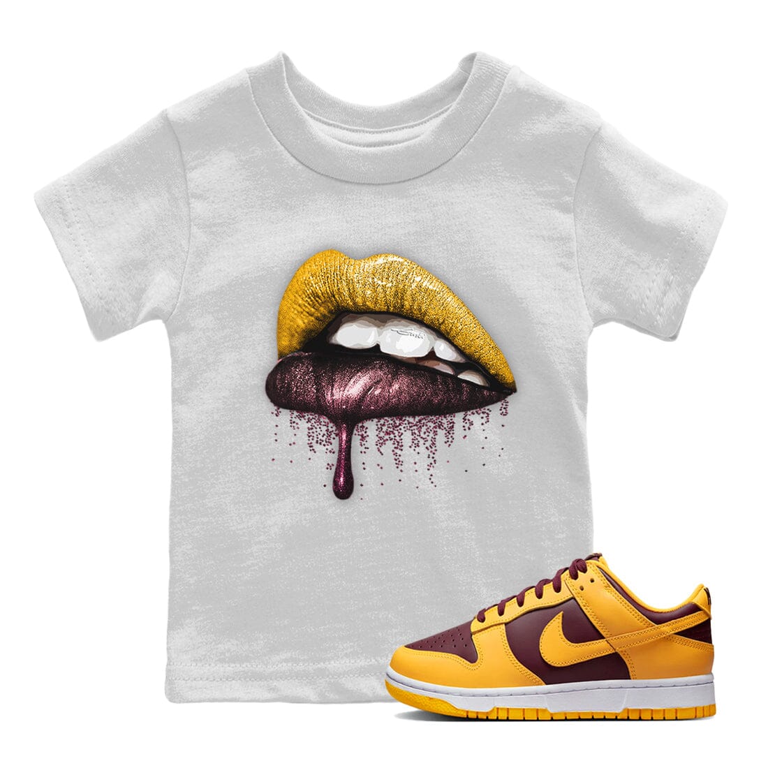 Dunk Arizona State Sneaker Match Tees Dripping Lips Sneaker Tees Dunk Arizona State Jordan to match sneaker T-Shirt Kids Shirts